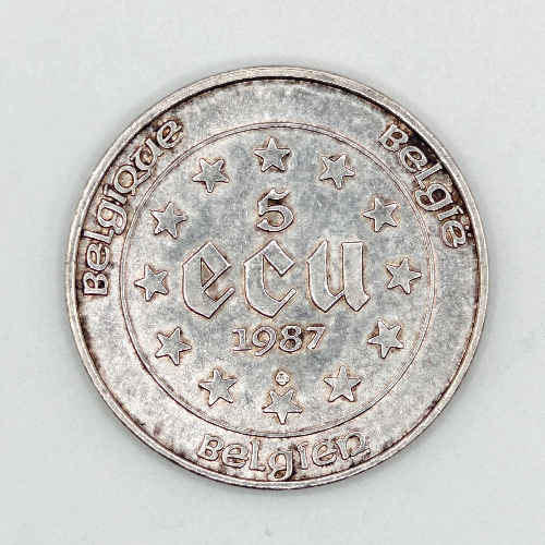 1987 - 1988 - Belgium 5 ECU Baudouin I Coin