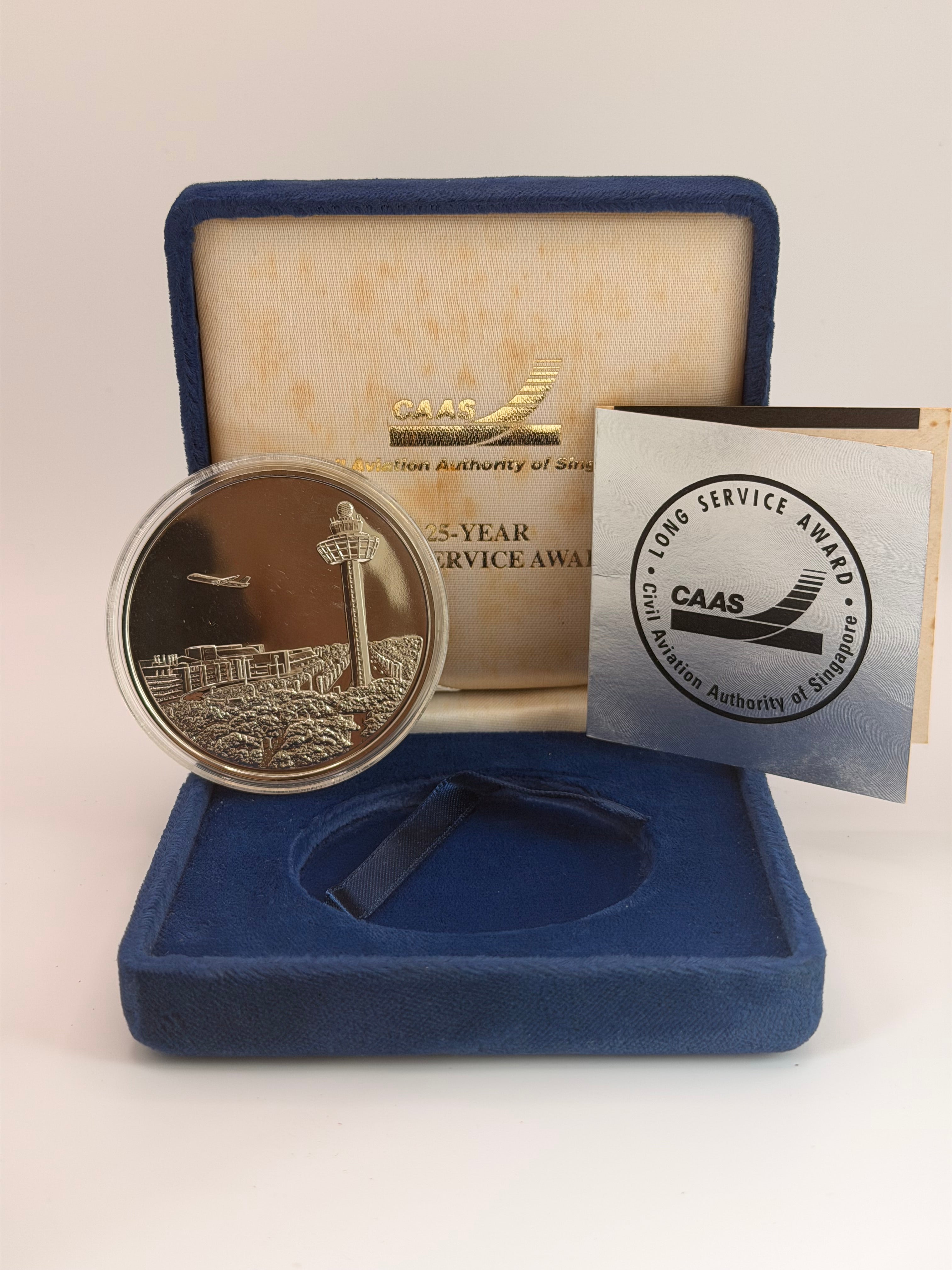 Singapore CAAS 25 Year Long Service Award Medallion