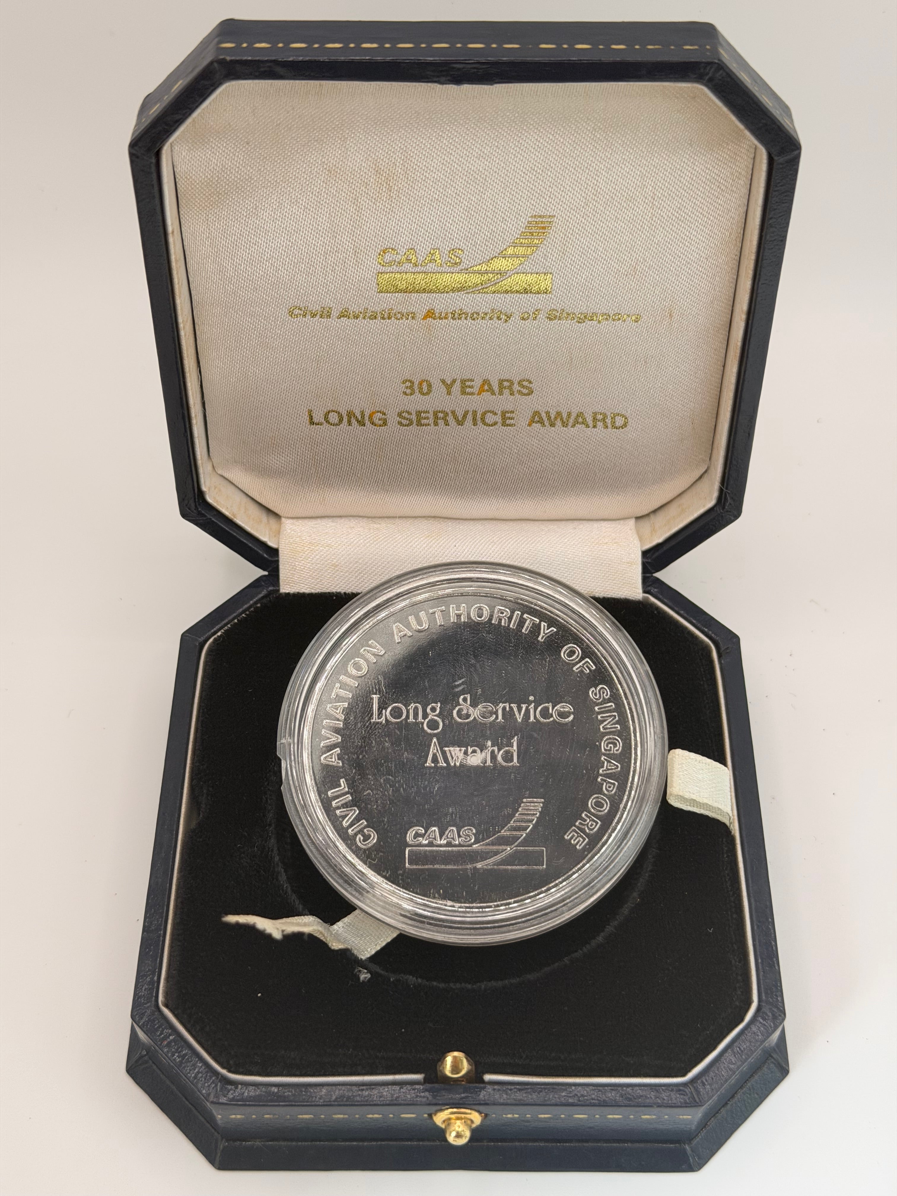 Singapore CAAS 30 Year Long Service Award Medallion