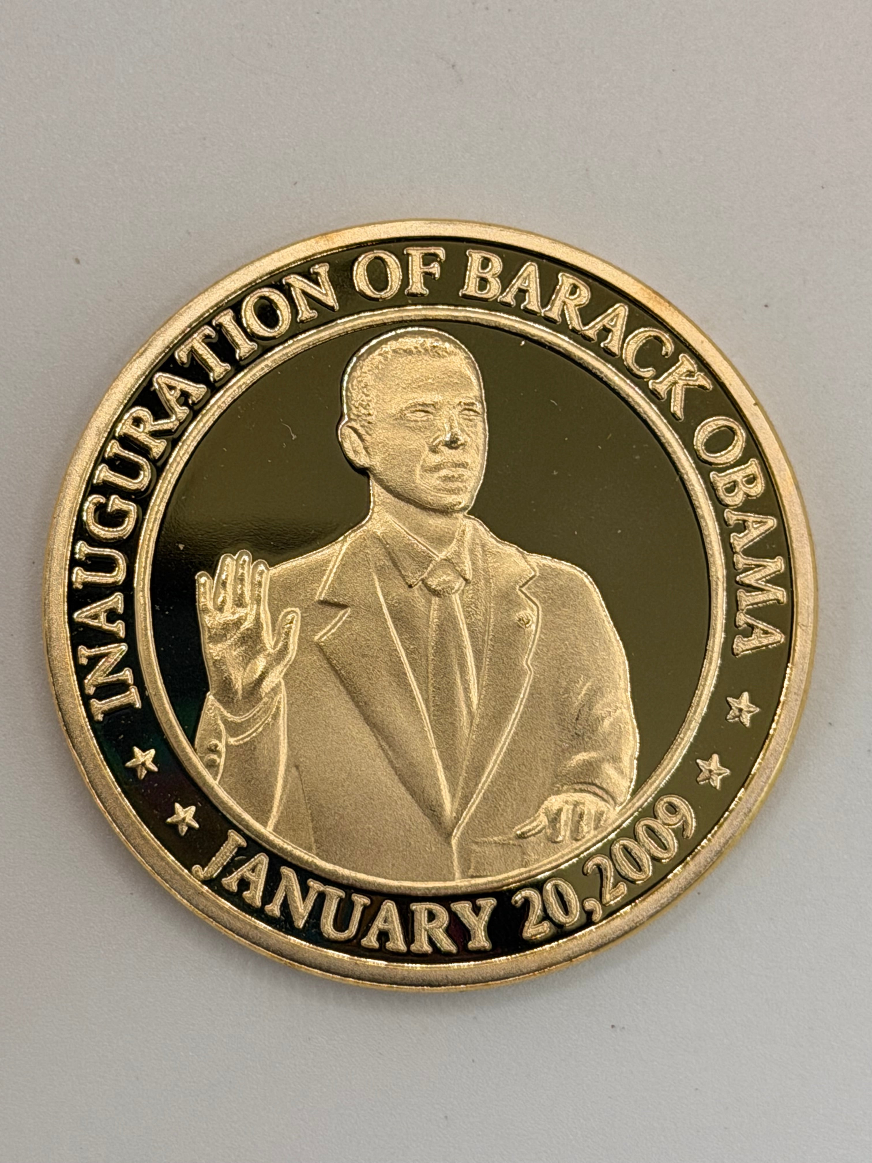 Barack Obama of Presidential Inauguration Gold Plated Coin