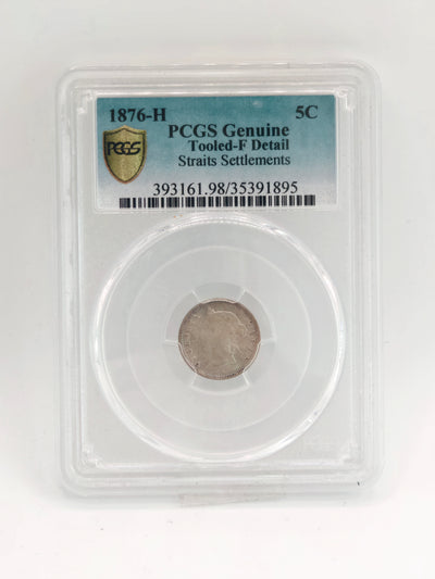 1876 - Straits 5 Cents PCGS
