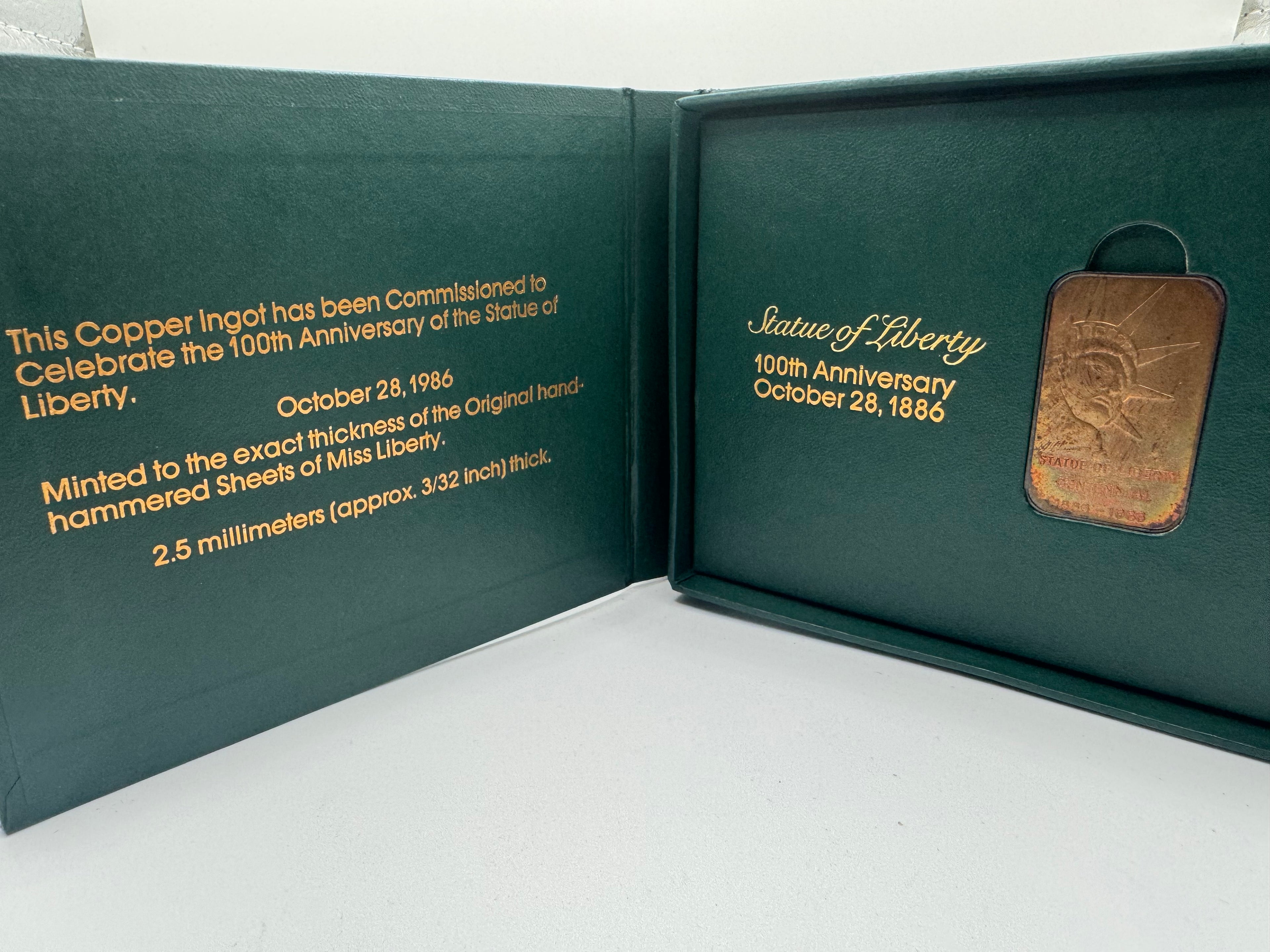 1986 - US 100th Anniversary of Statue of Liberty Ingot