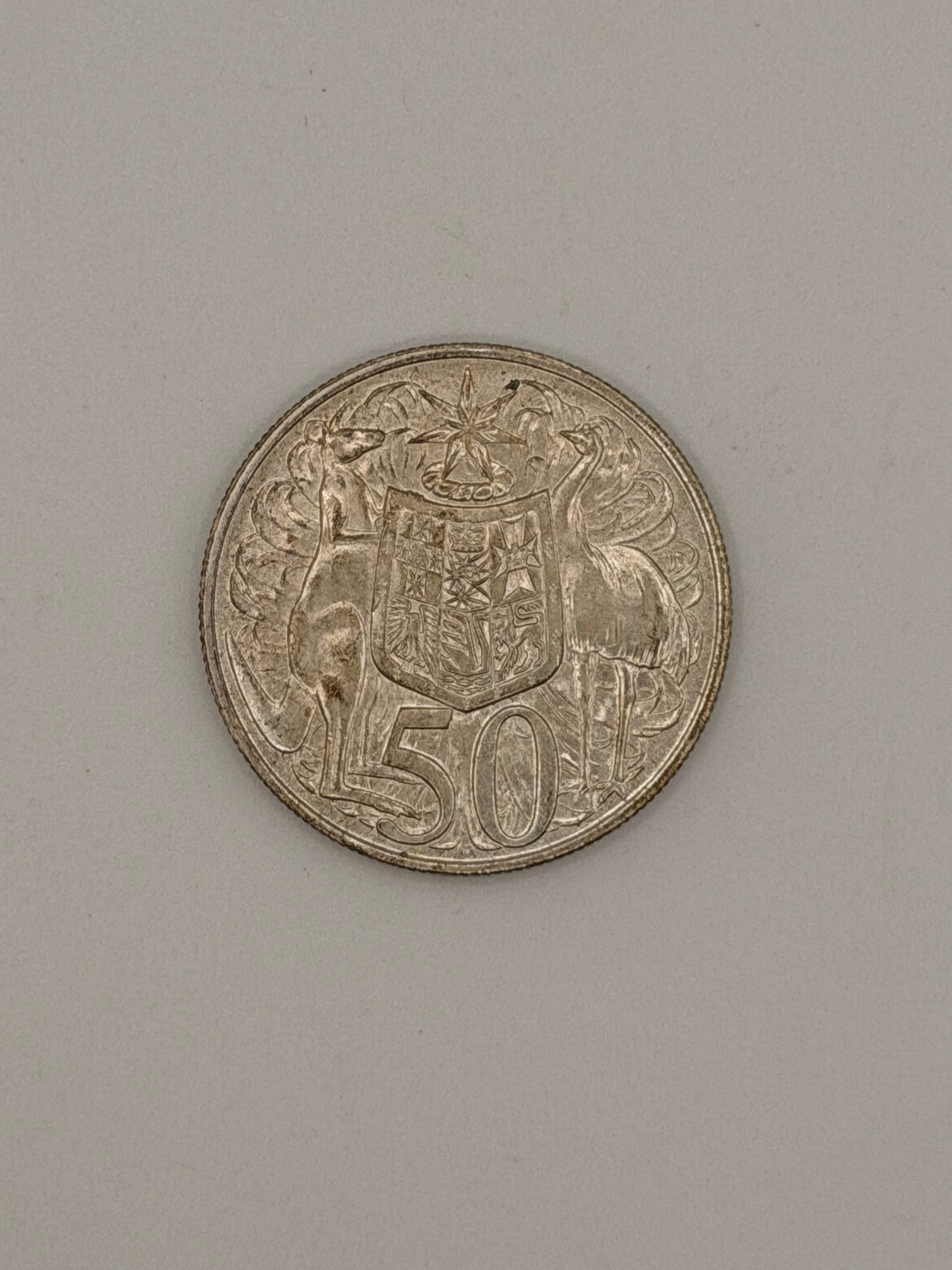 1966 Australia 50C Elizabeth II Silver Coin