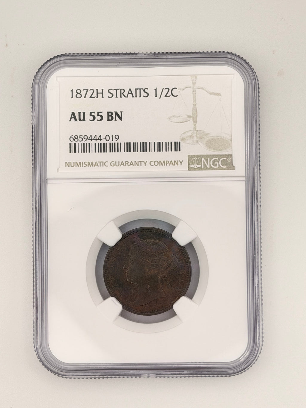 1872H - 海峡 1/2 美分 AU 55 BN