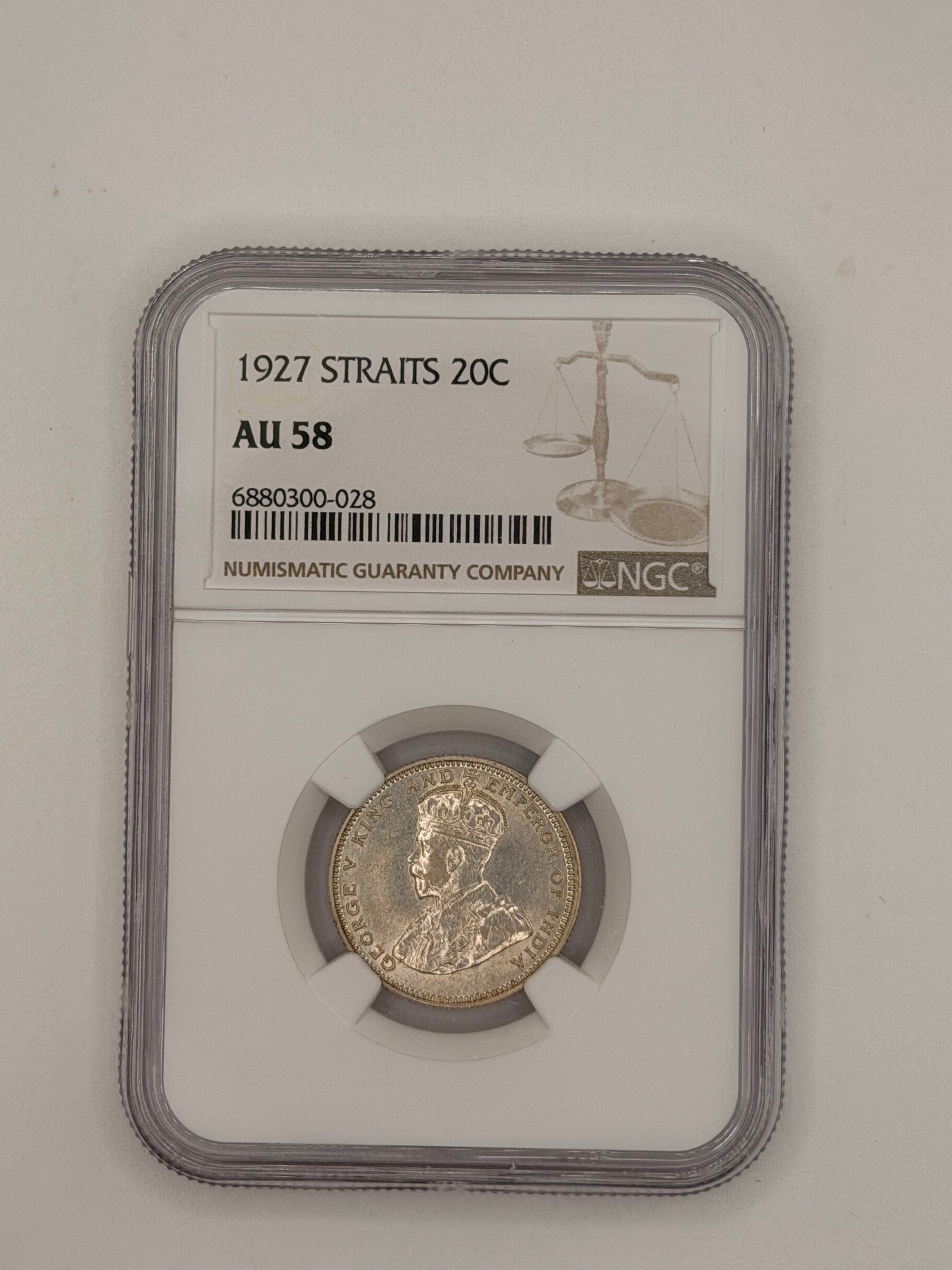 1927 - Straits 20C AU58