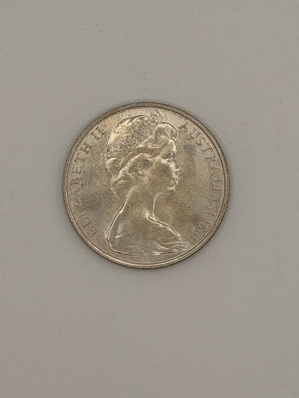 1966 Australia 50C Elizabeth II Silver Coin