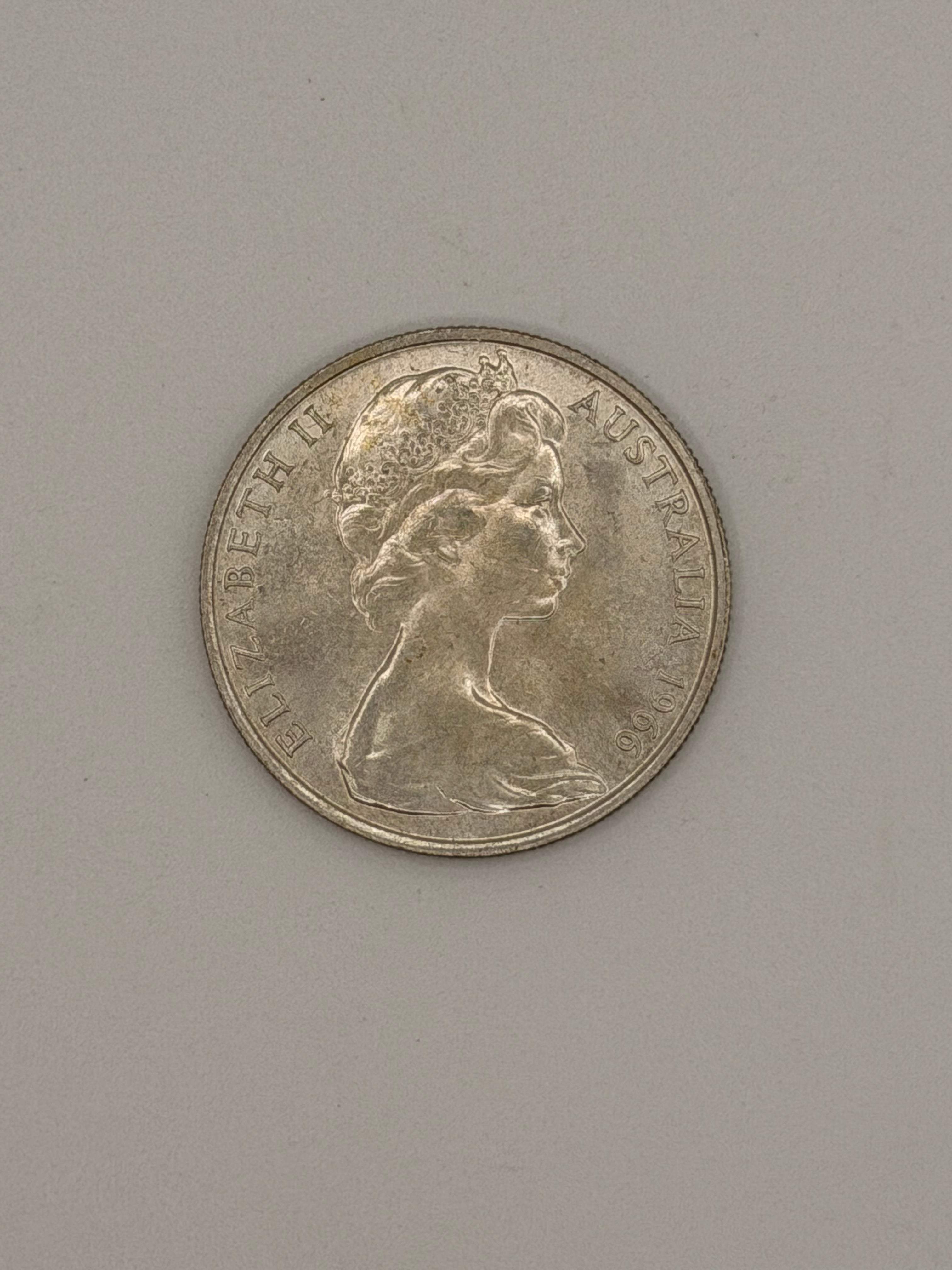 1966 Australia 50C Elizabeth II Silver Coin