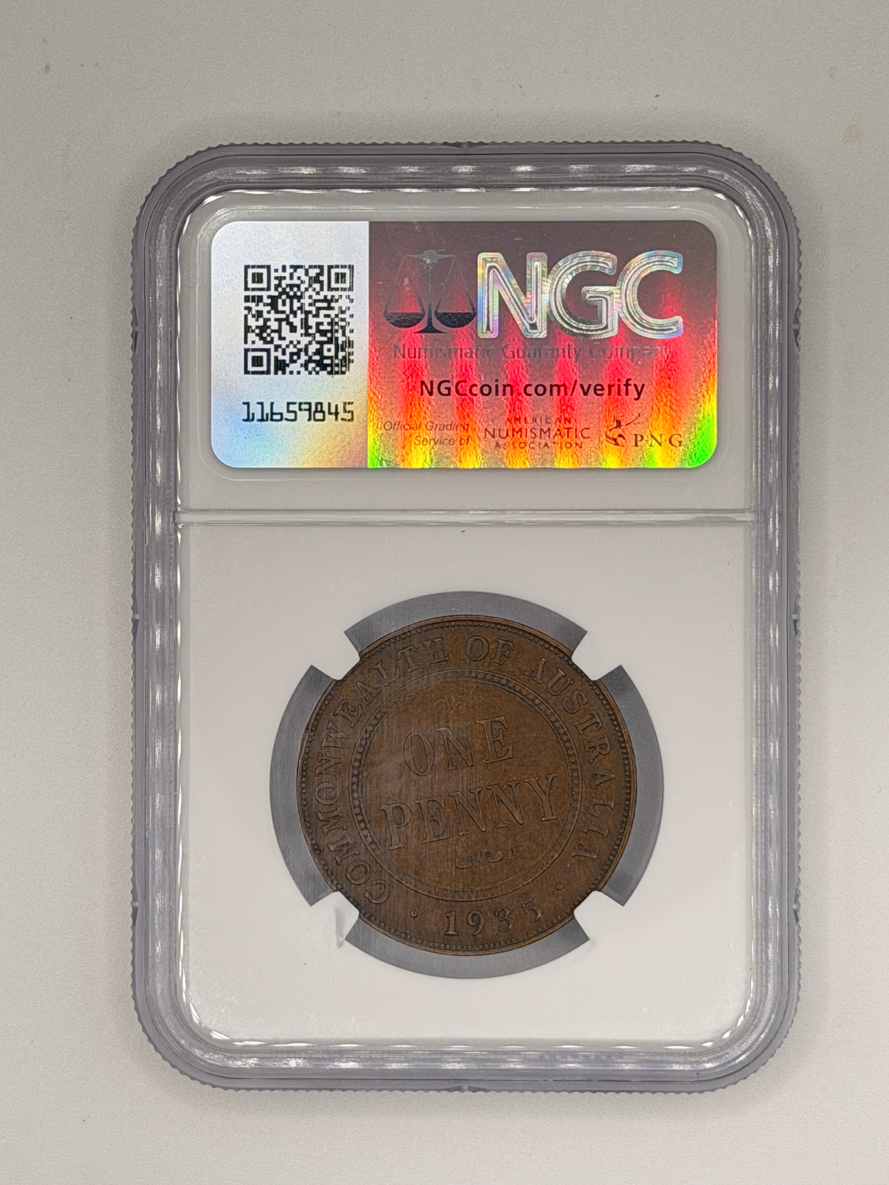 1935 - Australia Penny XF Details Obv Damage
