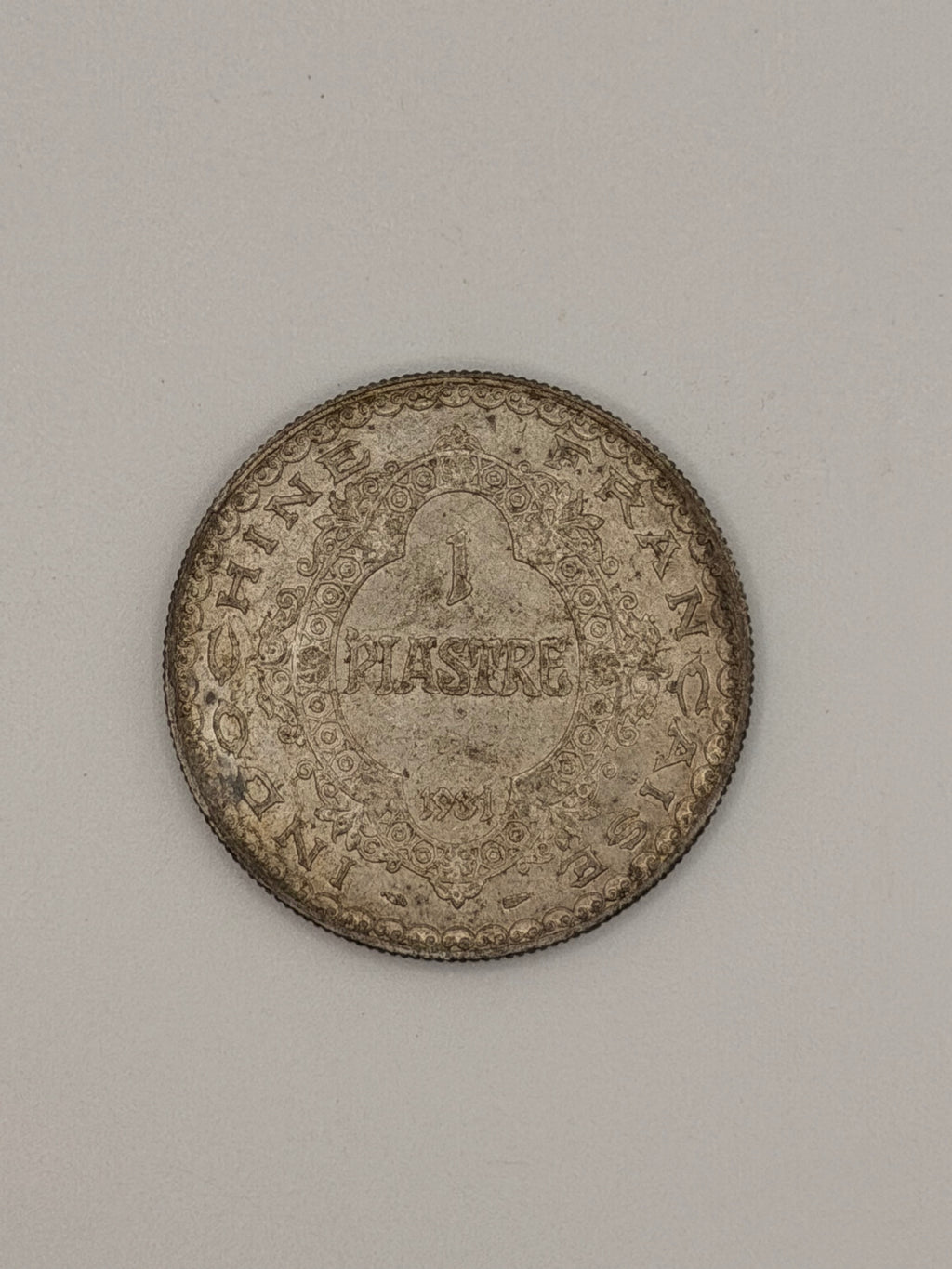 1931 French Indochina 1 Piastre Silver Coin