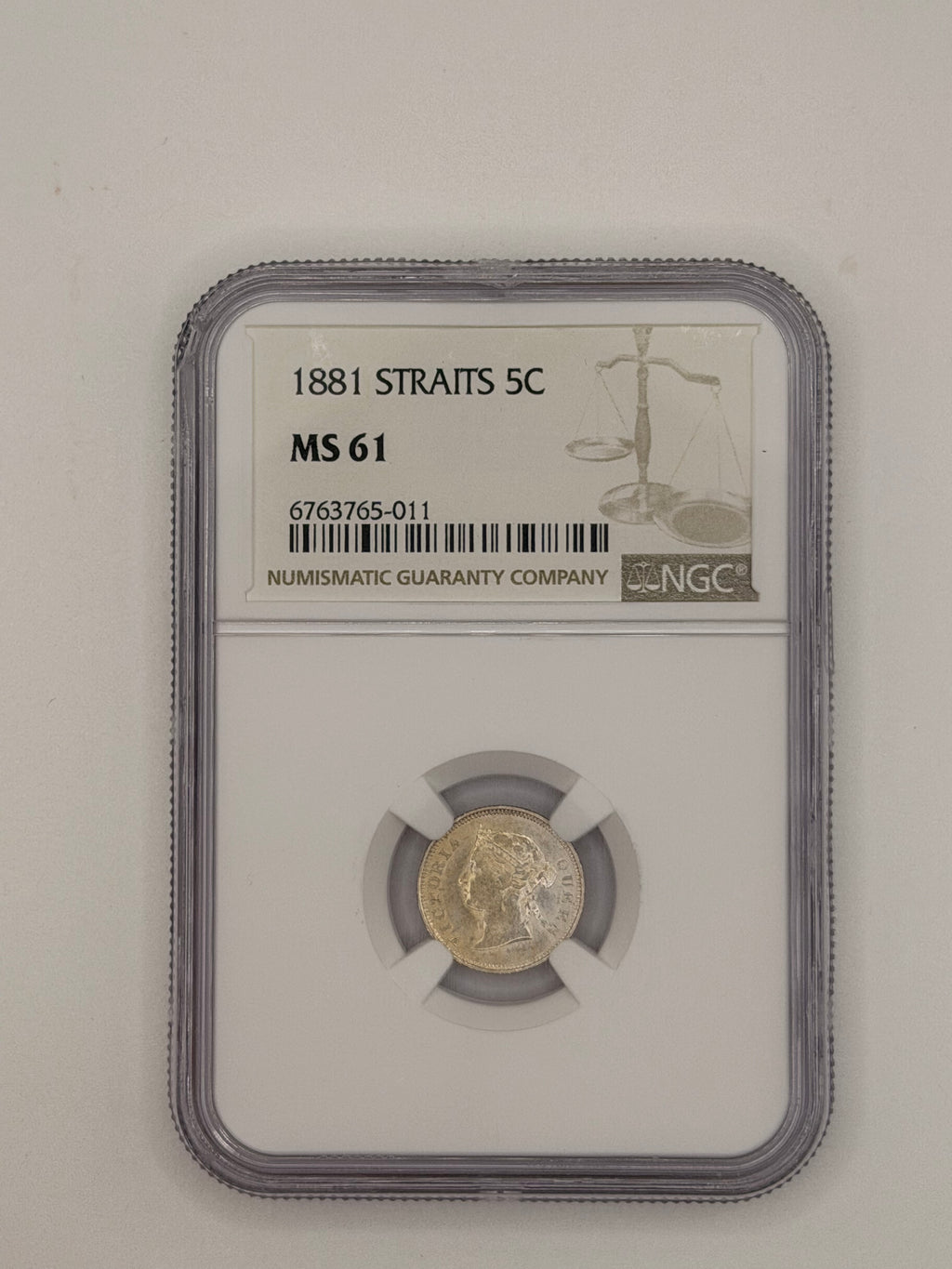 1881 - Straits 5C MS 61