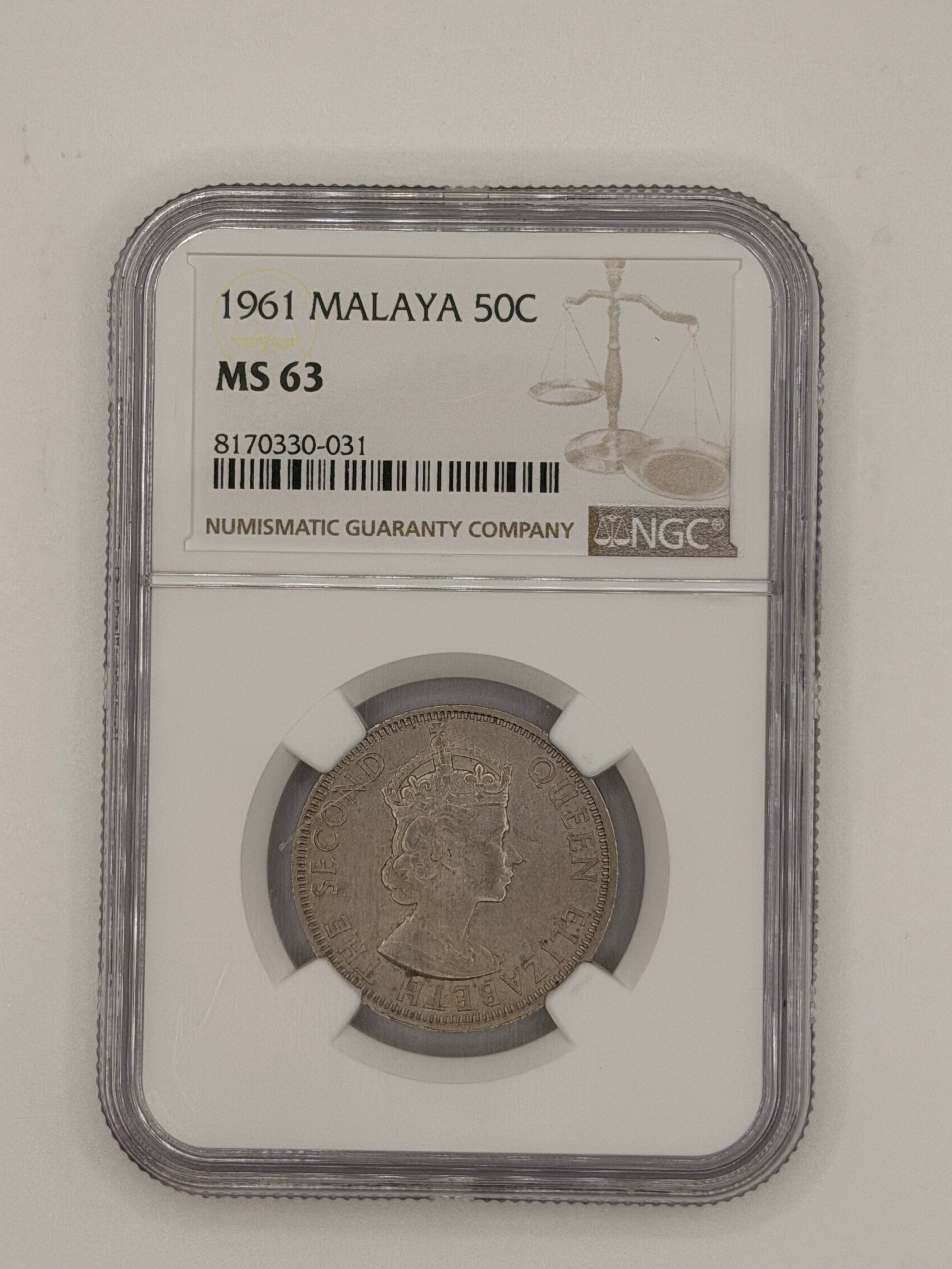 1961 - Malaya 50C MS63