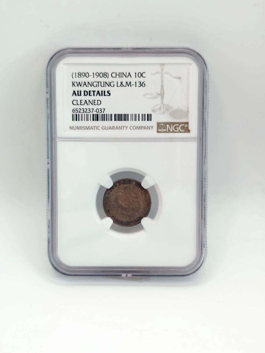 1890 - 1908 - China 10 cents KwangTung L&M-136