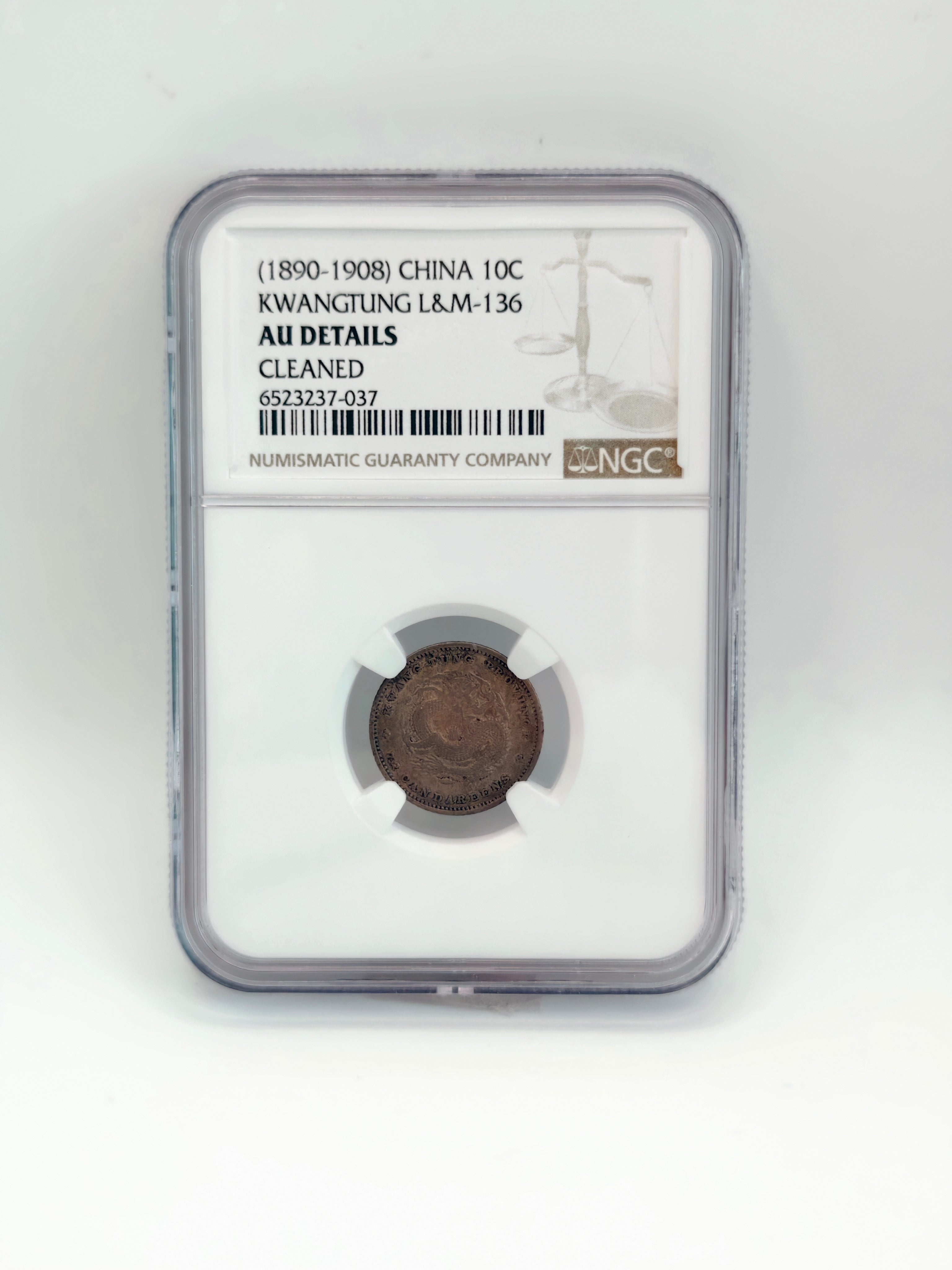 1890 - 1908 - China 10 cents KwangTung L&M-136