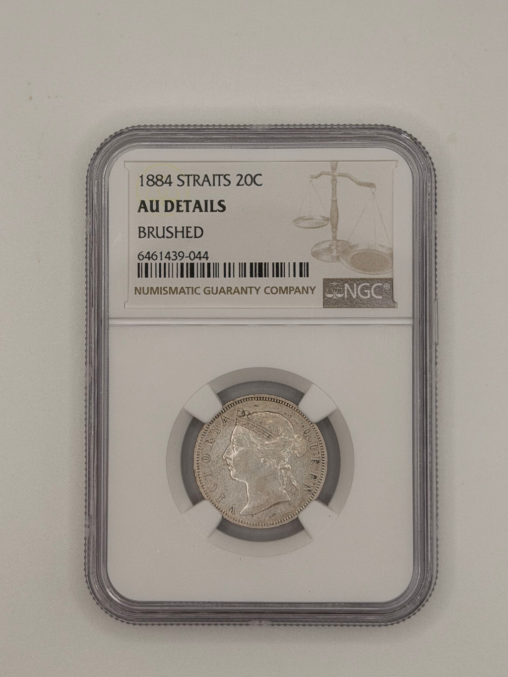 1884 - Straits 20C AU Details Brushed