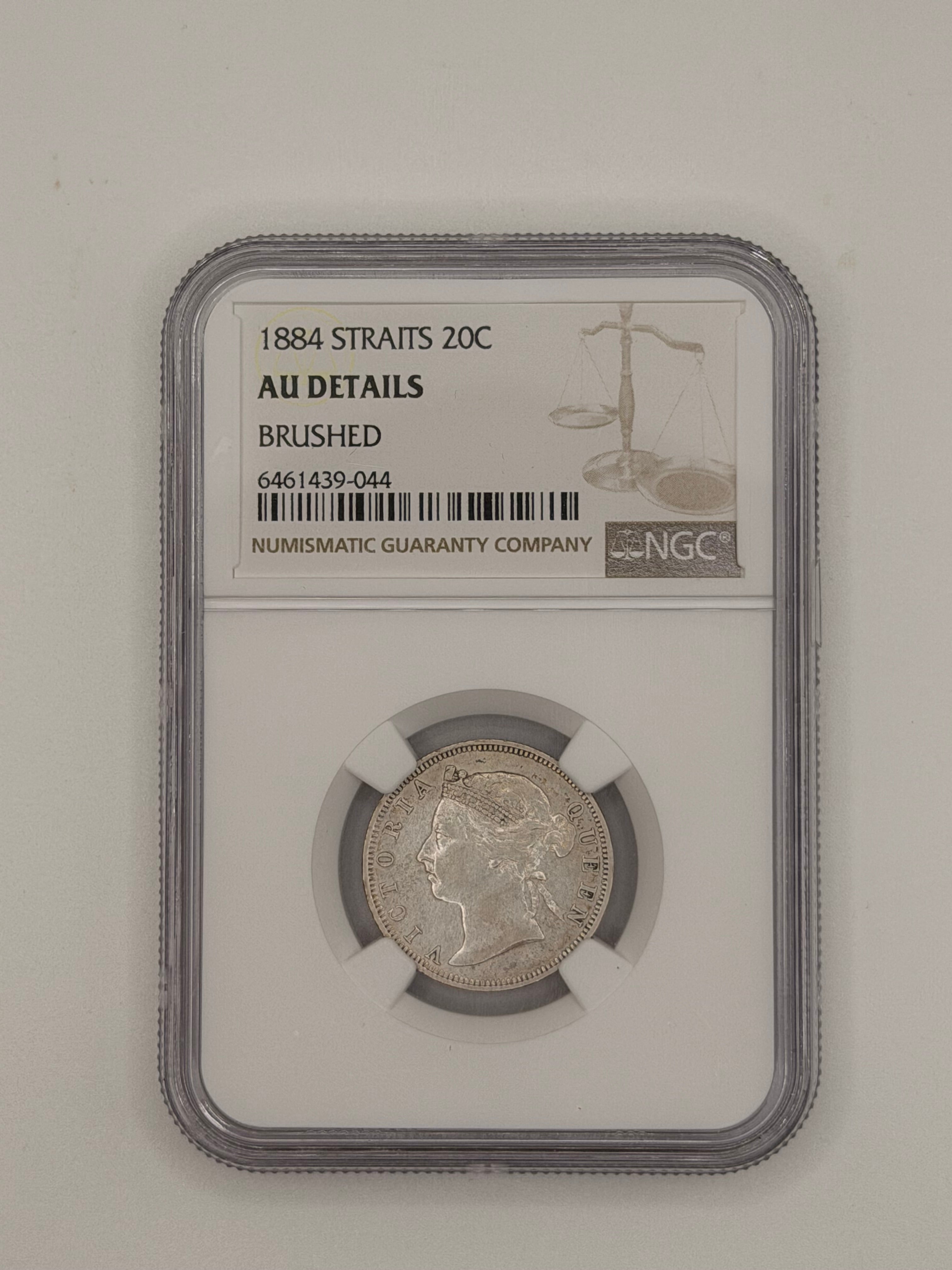 1884 - Straits 20C AU Details Brushed