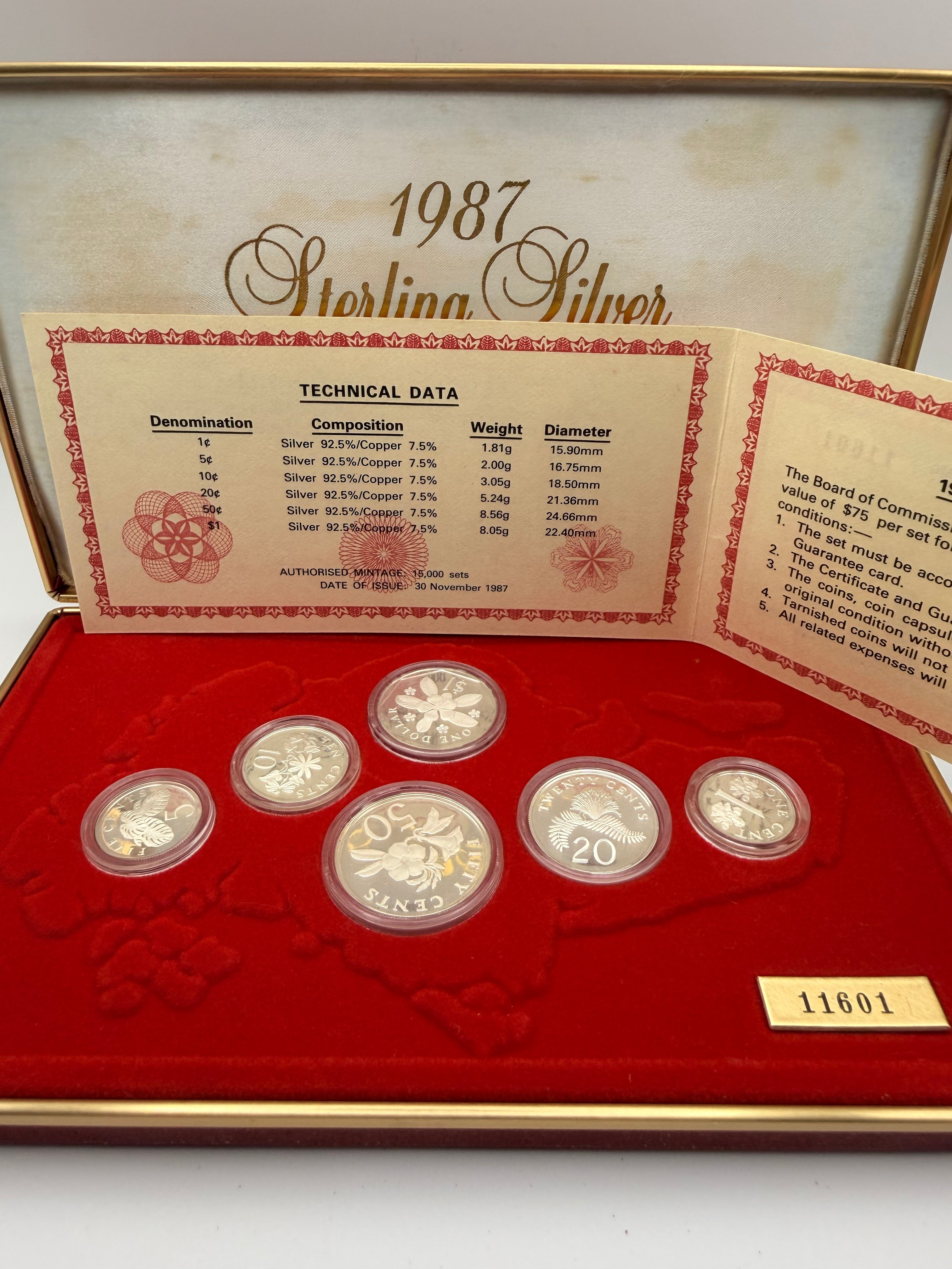 1987 - Singapore Sterling Silver Proof Coin Set