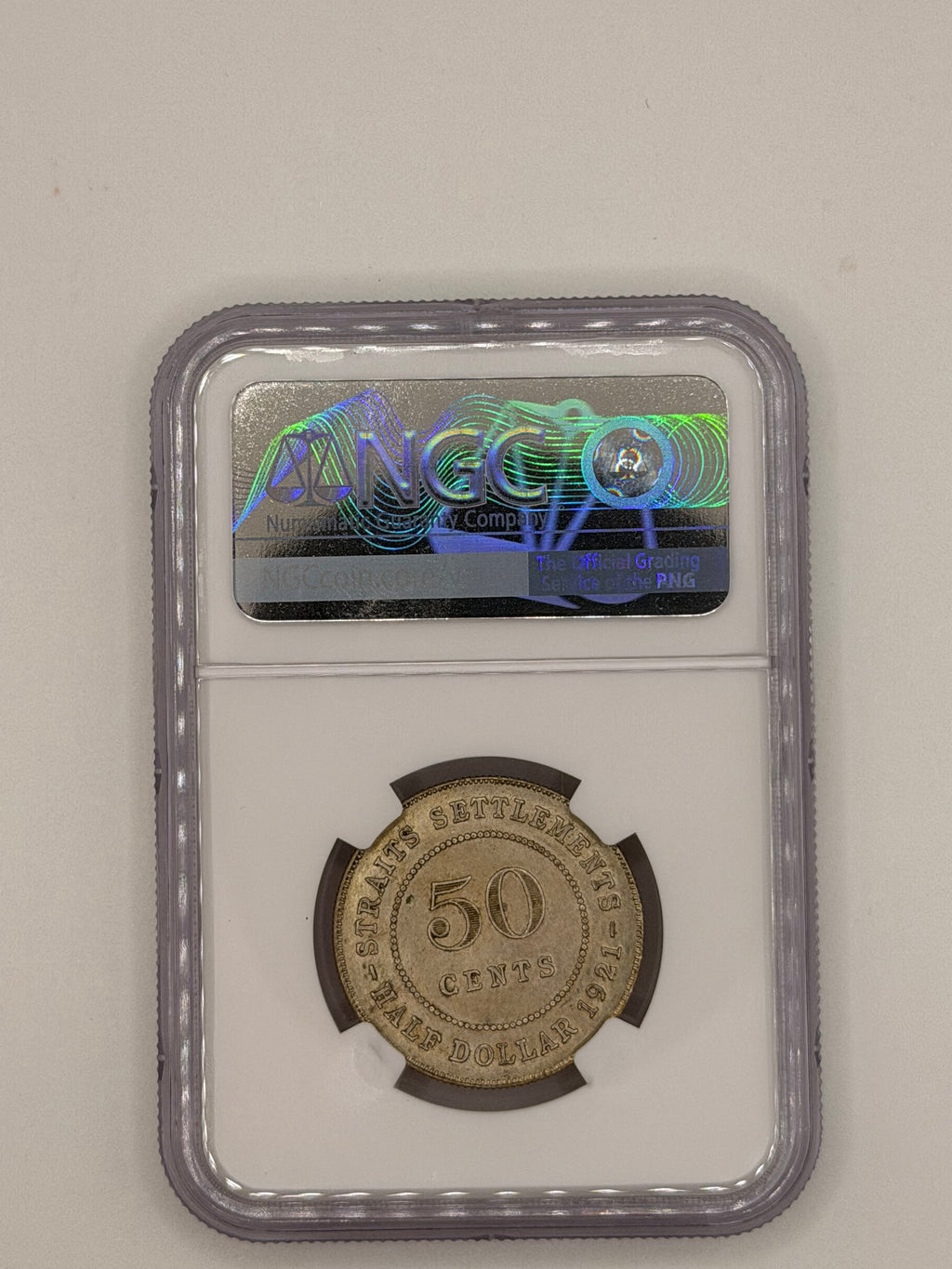 1921 - Straits 50C MS61