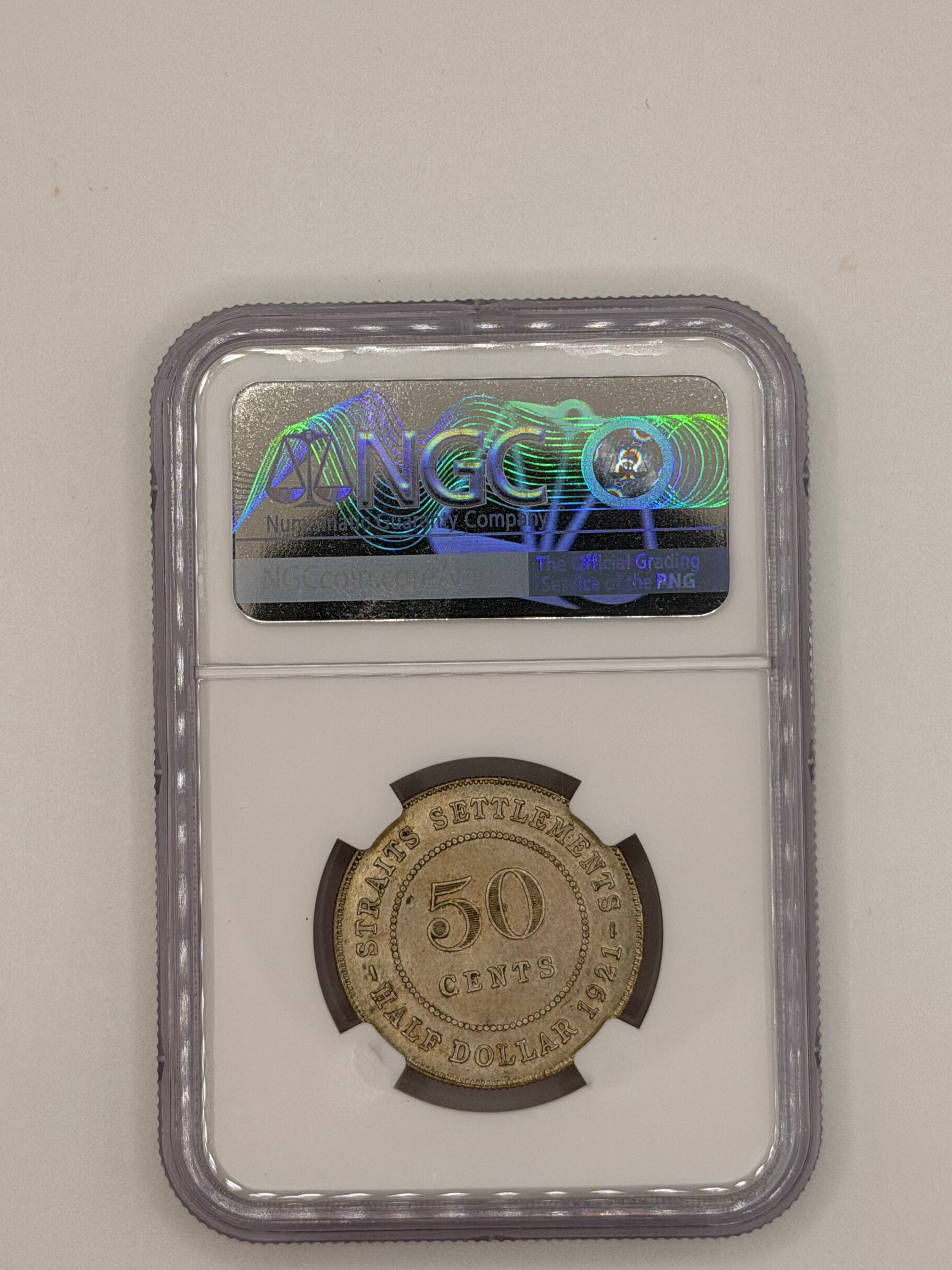 1921 - Straits 50C MS61