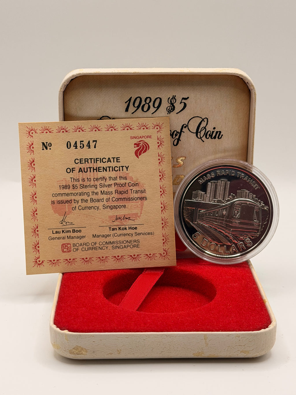 1989 Singapore $5 Silver Proof Coin (MRT)