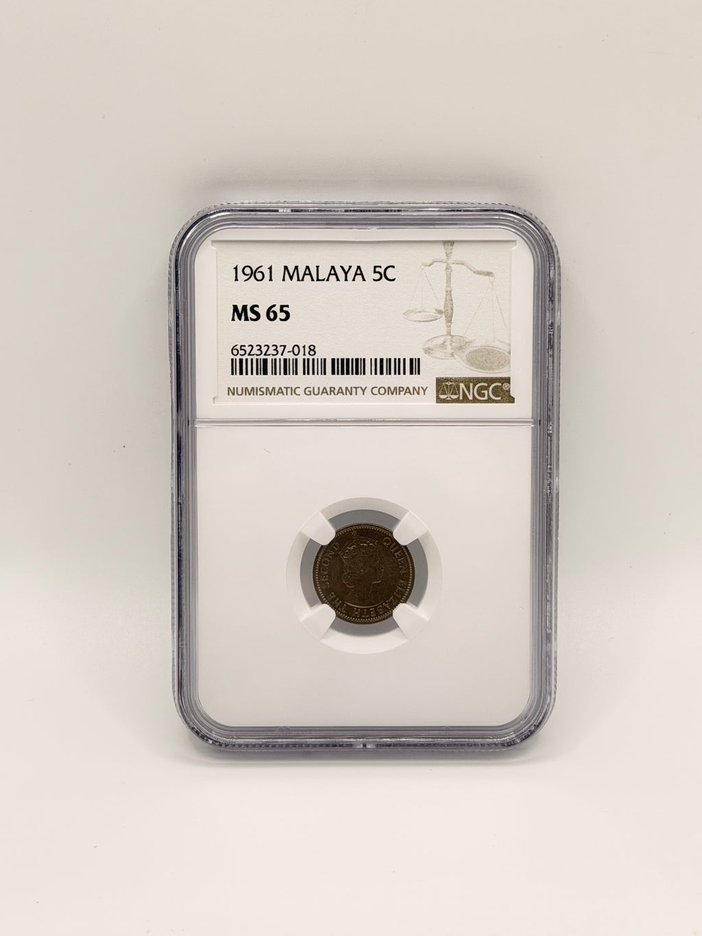 1961 - Malaya 5c MS65