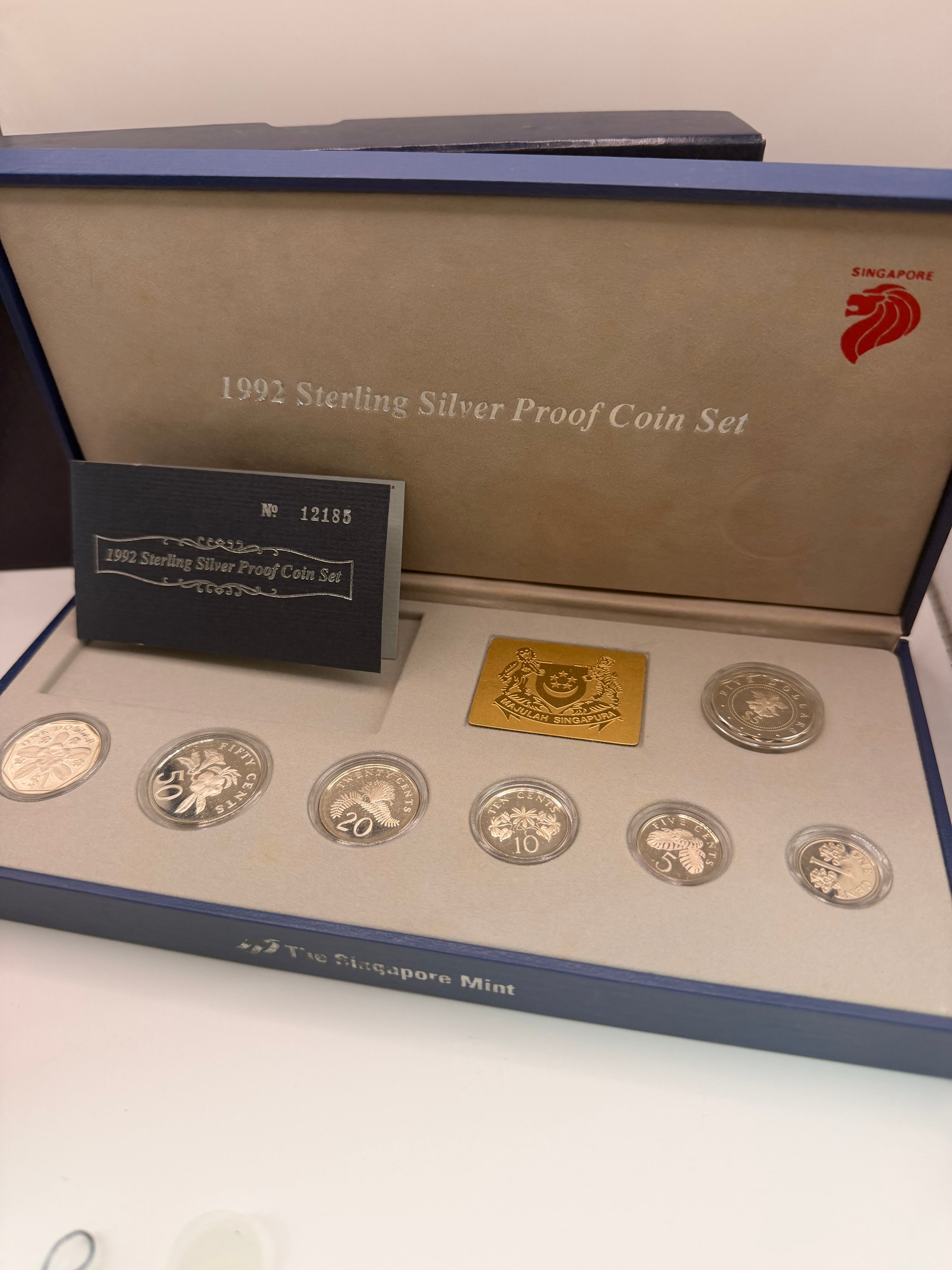 1992 Singapore Sterling Silver Proof Coin Set