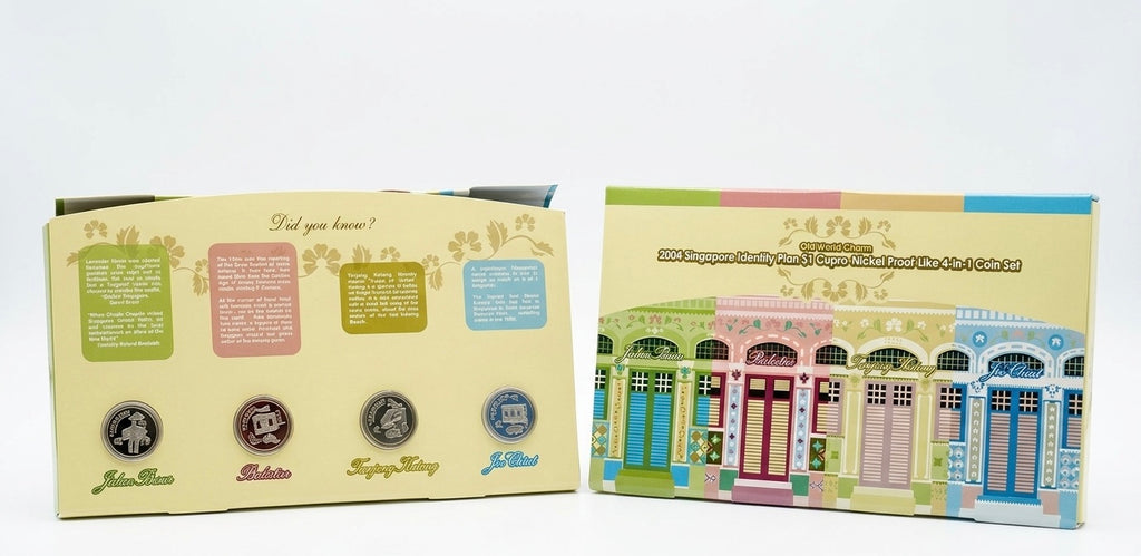 2004 Singapore Identity Plan $1 Cupro-Nickel Proof Like 4-in-1 Coin Set