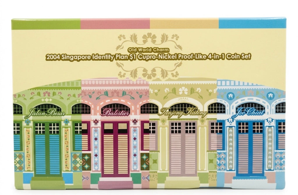 2004 Singapore Identity Plan $1 Cupro-Nickel Proof Like 4-in-1 Coin Set