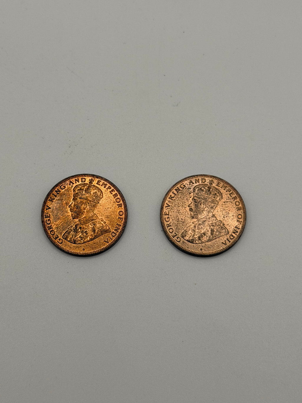 [2 Pcs] 1933 Hong Kong 1C Coins (George V)