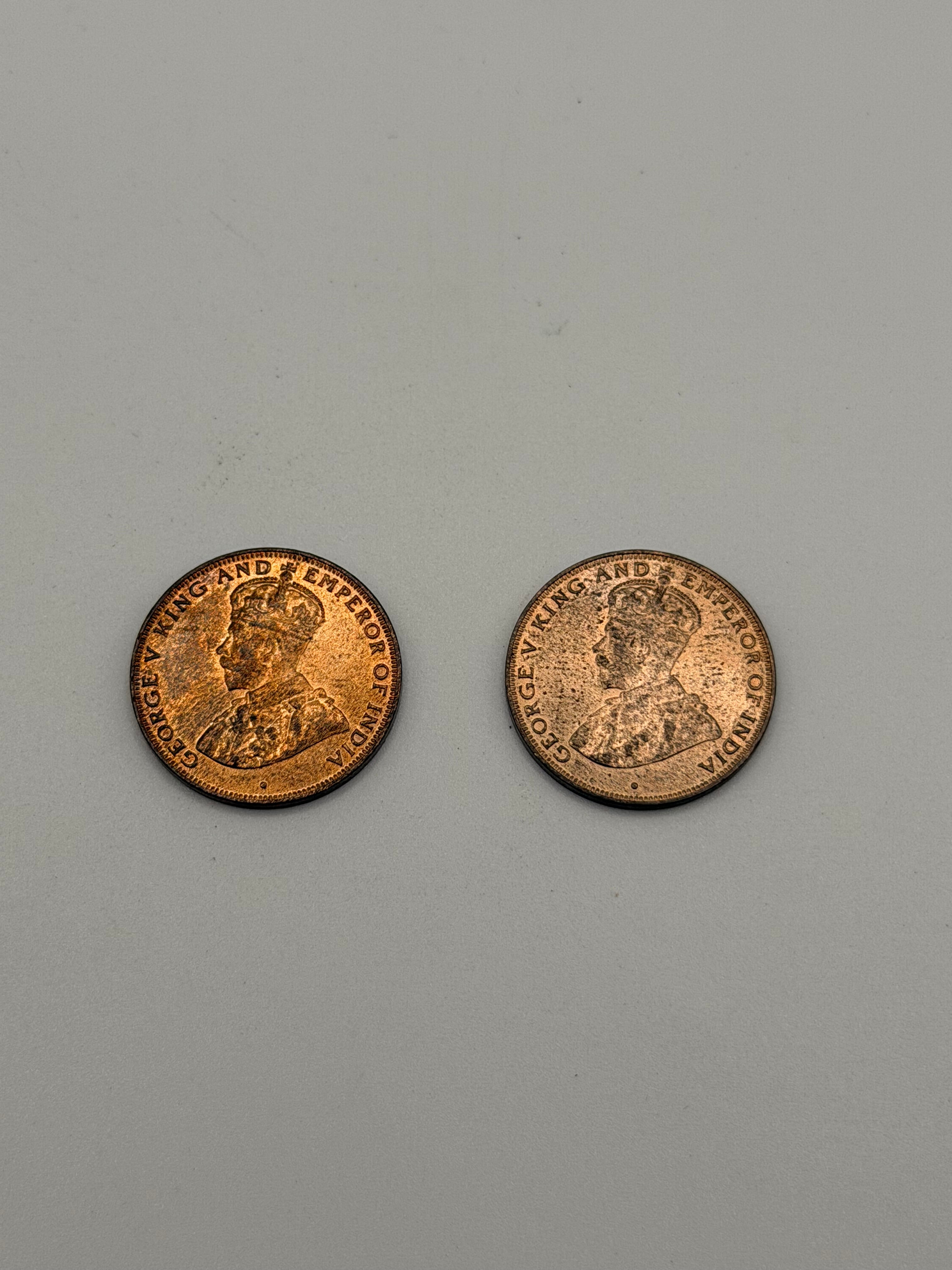 [2 Pcs] 1933 Hong Kong 1C Coins (George V)