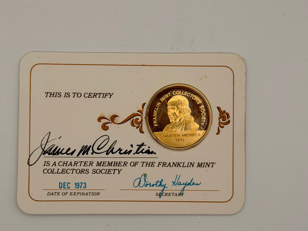 1973 - 1979 US Franklin Mint Collectors Society Charter Member Token
