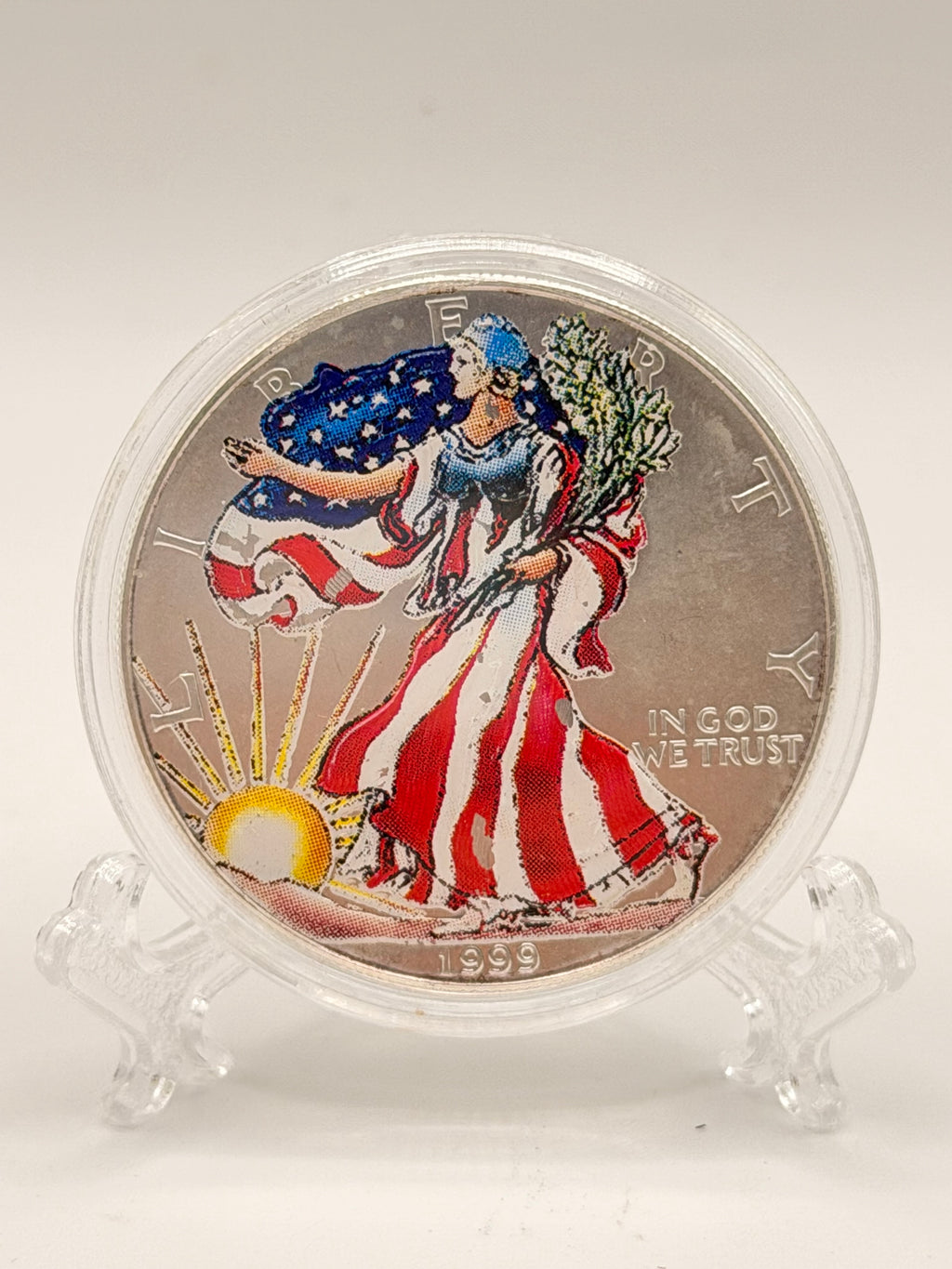 1999 US Liberty Colorized American Eagle Silver $1 Coin – UNC