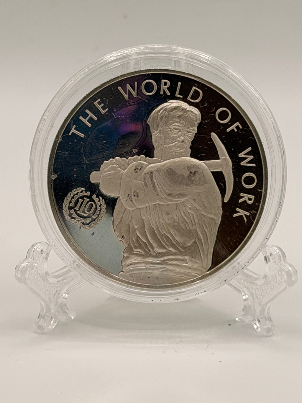 1974 United Nations ‘The World of Work’ .925 Sterling Silver Commemorative Coin