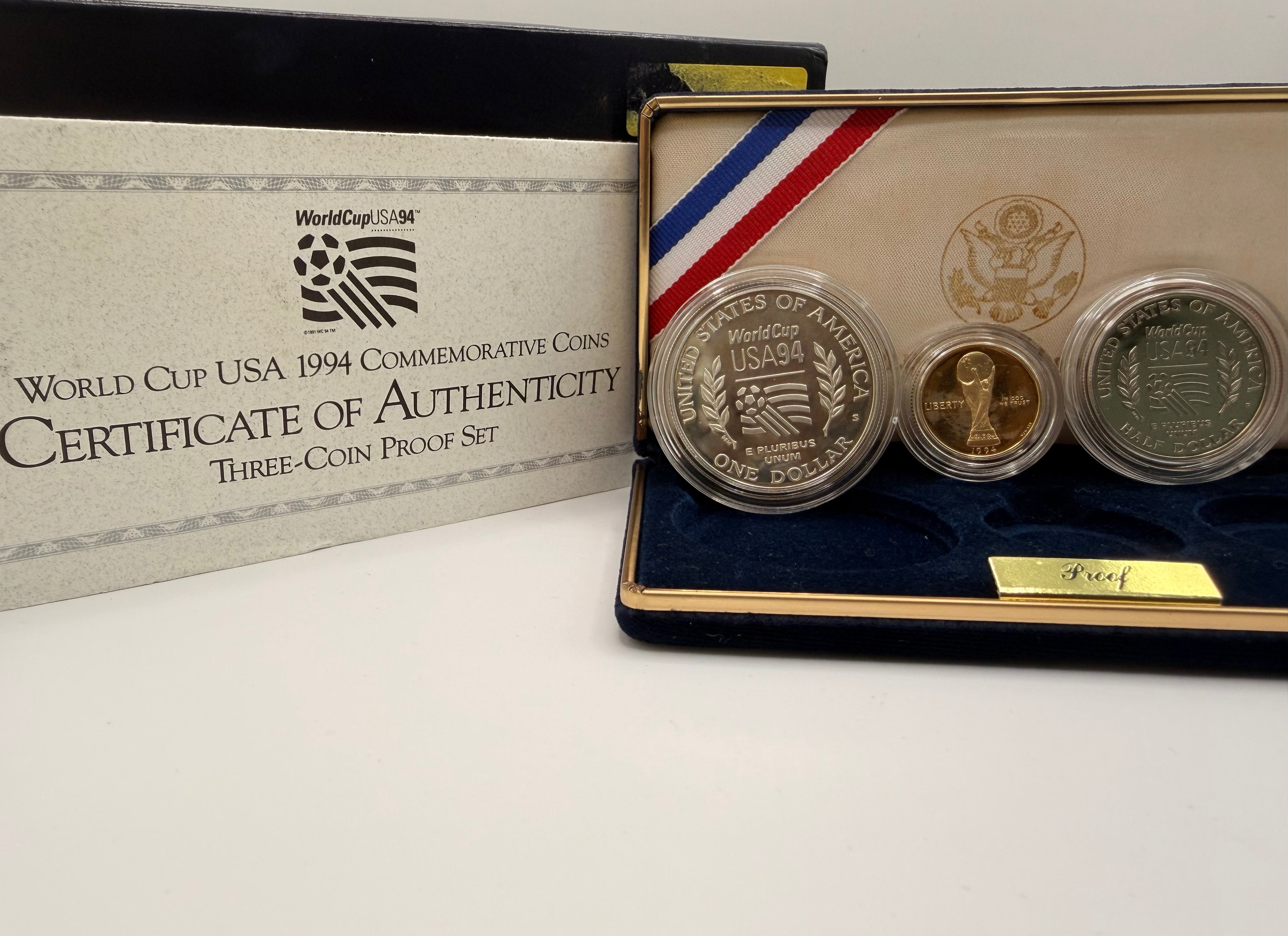 1994 US World Cup Commemorative 3-Coin Proof Set