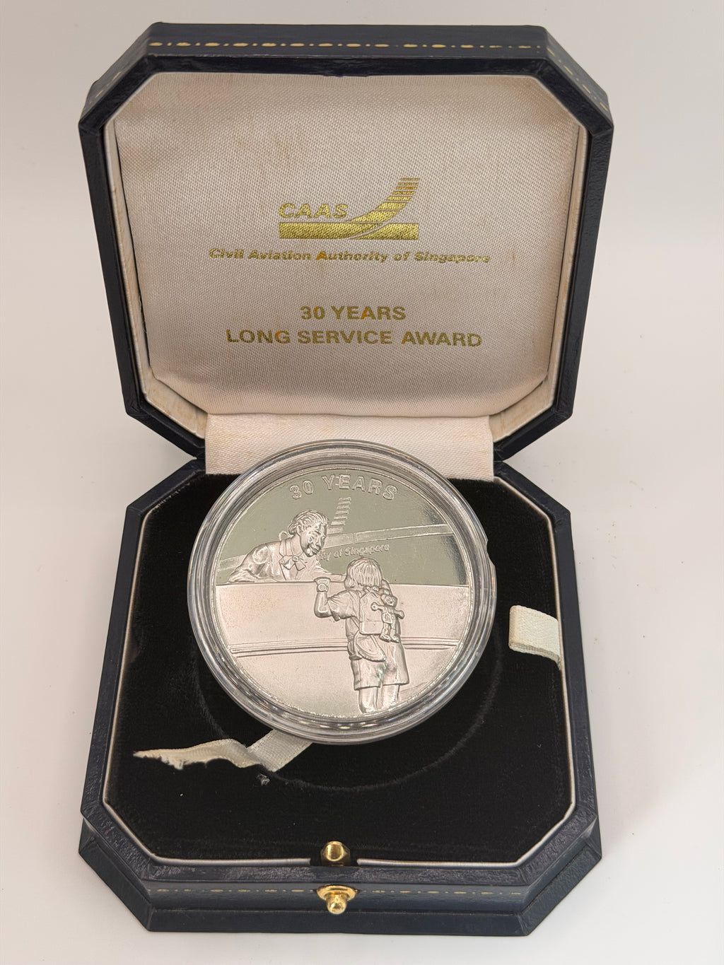 Singapore CAAS 30 Year Long Service Award Medallion