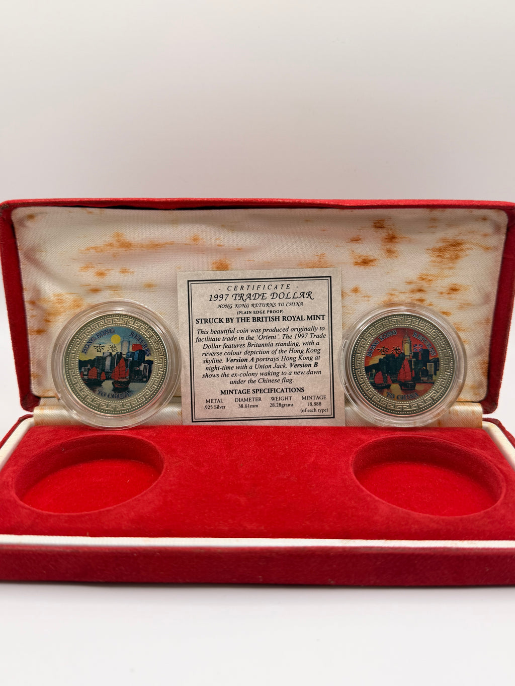 1997 Hong Kong Returns to China Trade Dollar Coin Set