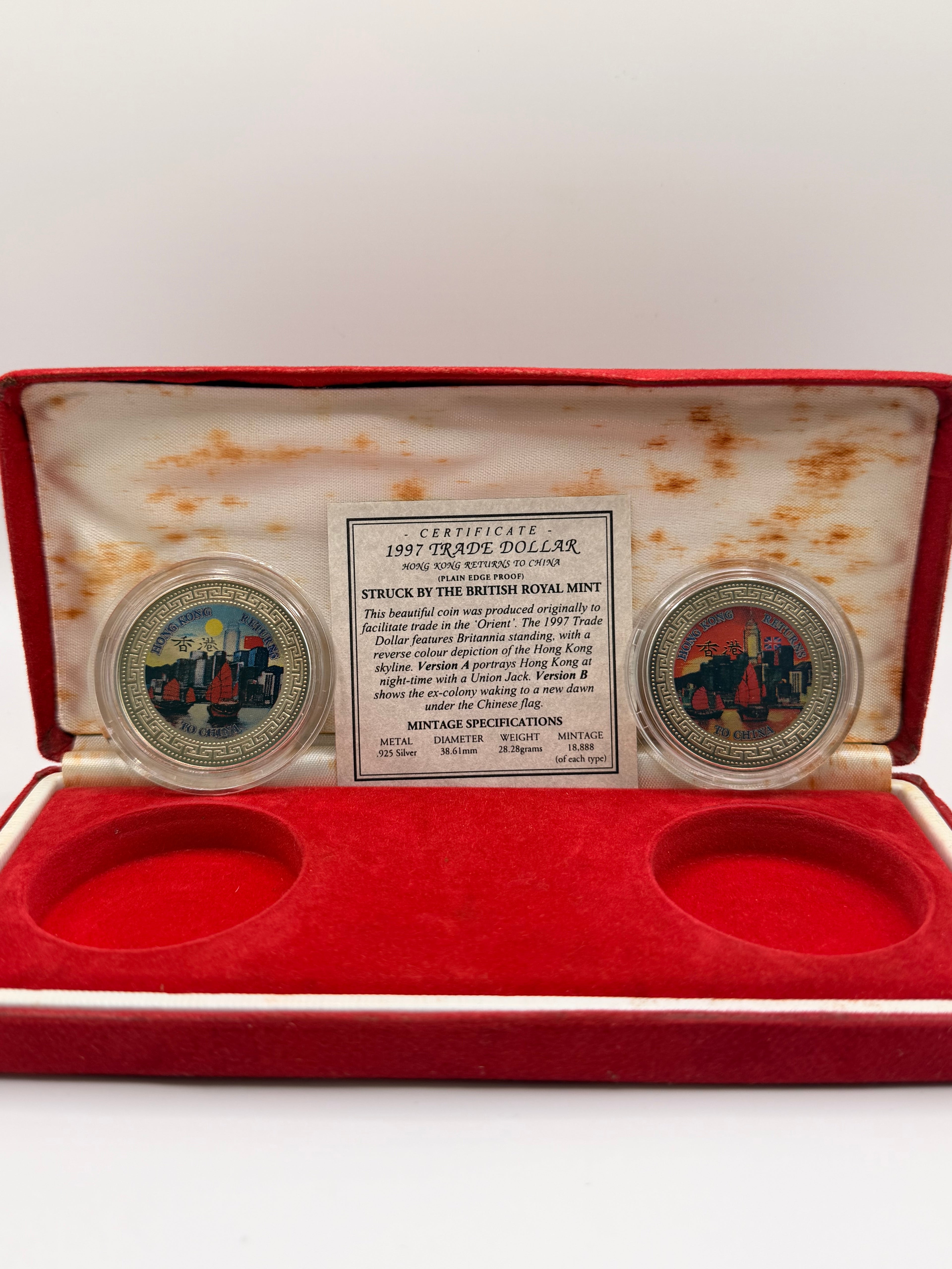 1997 Hong Kong Returns to China Trade Dollar Coin Set