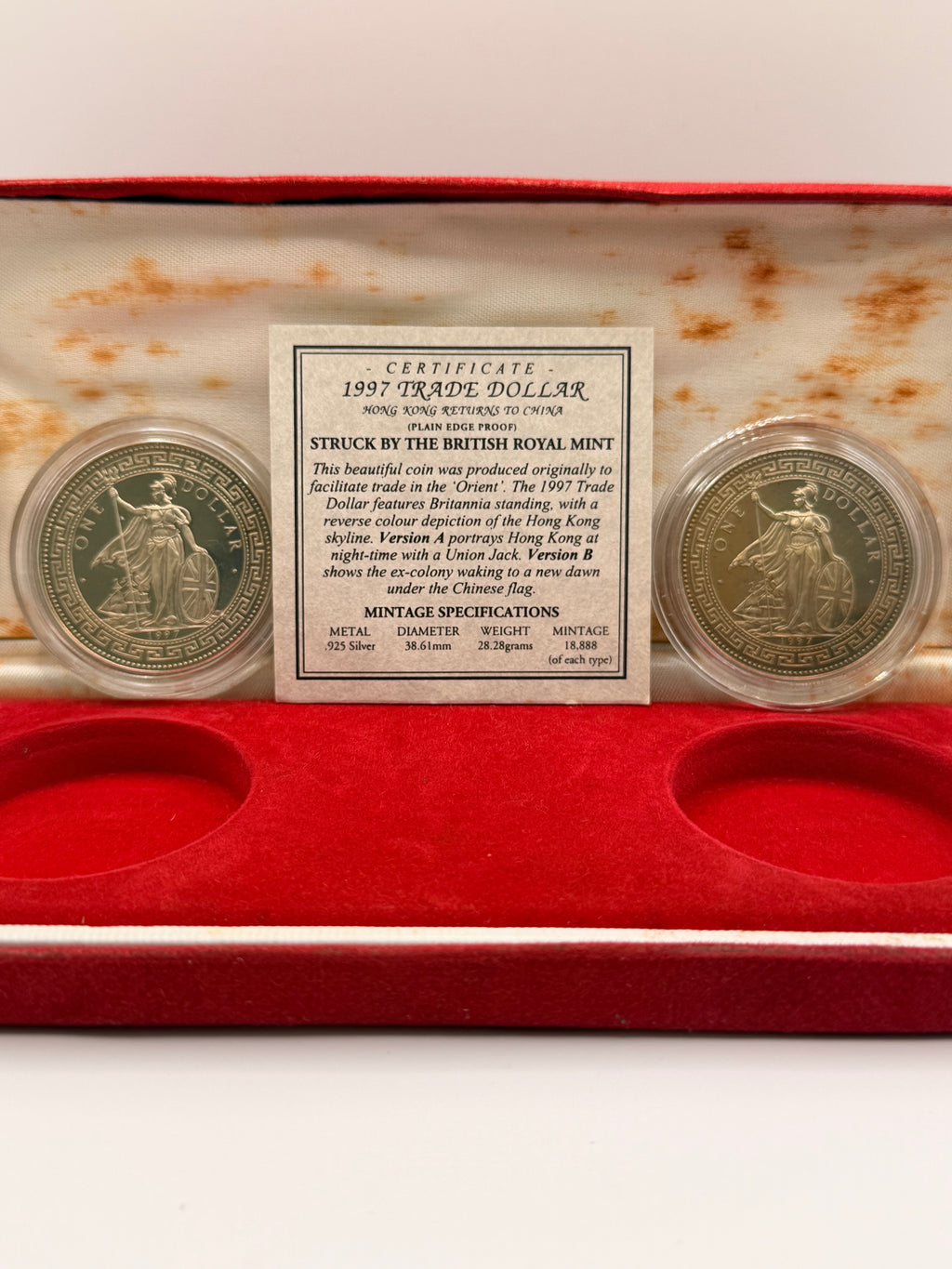 1997 Hong Kong Returns to China Trade Dollar Coin Set