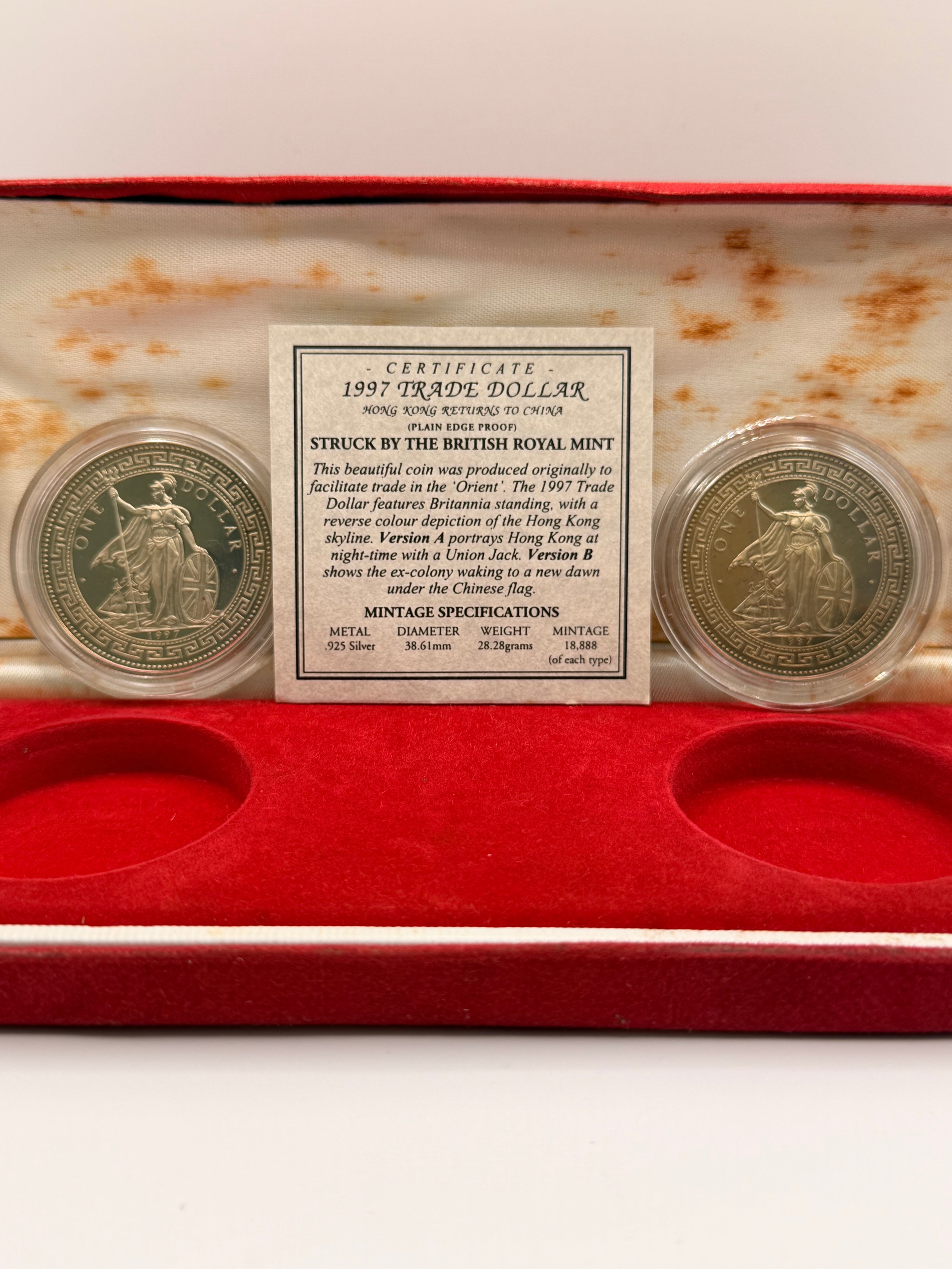 1997 Hong Kong Returns to China Trade Dollar Coin Set