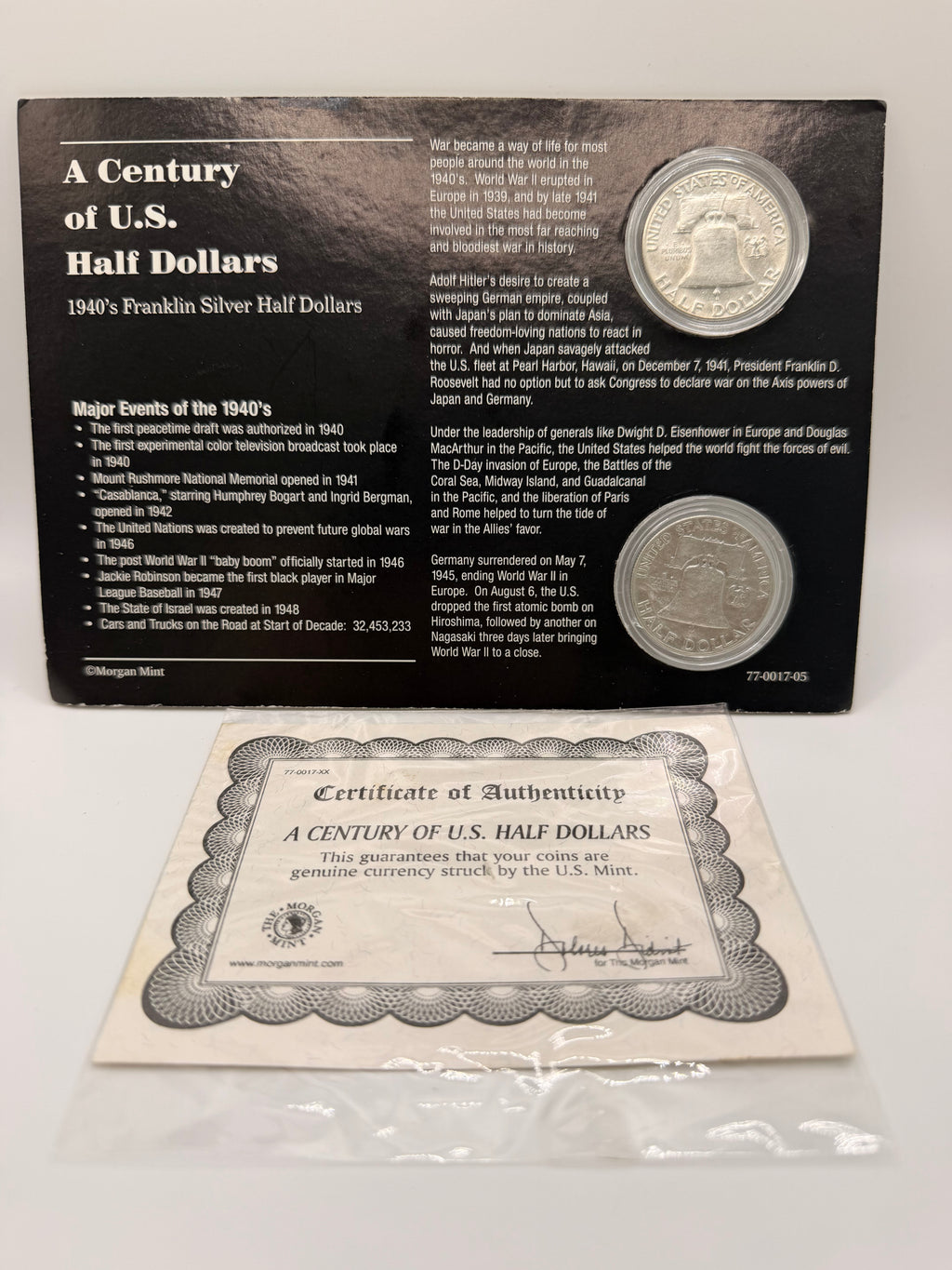 1940 US Franklin Silver Half Dollar – 90% Silver Coin