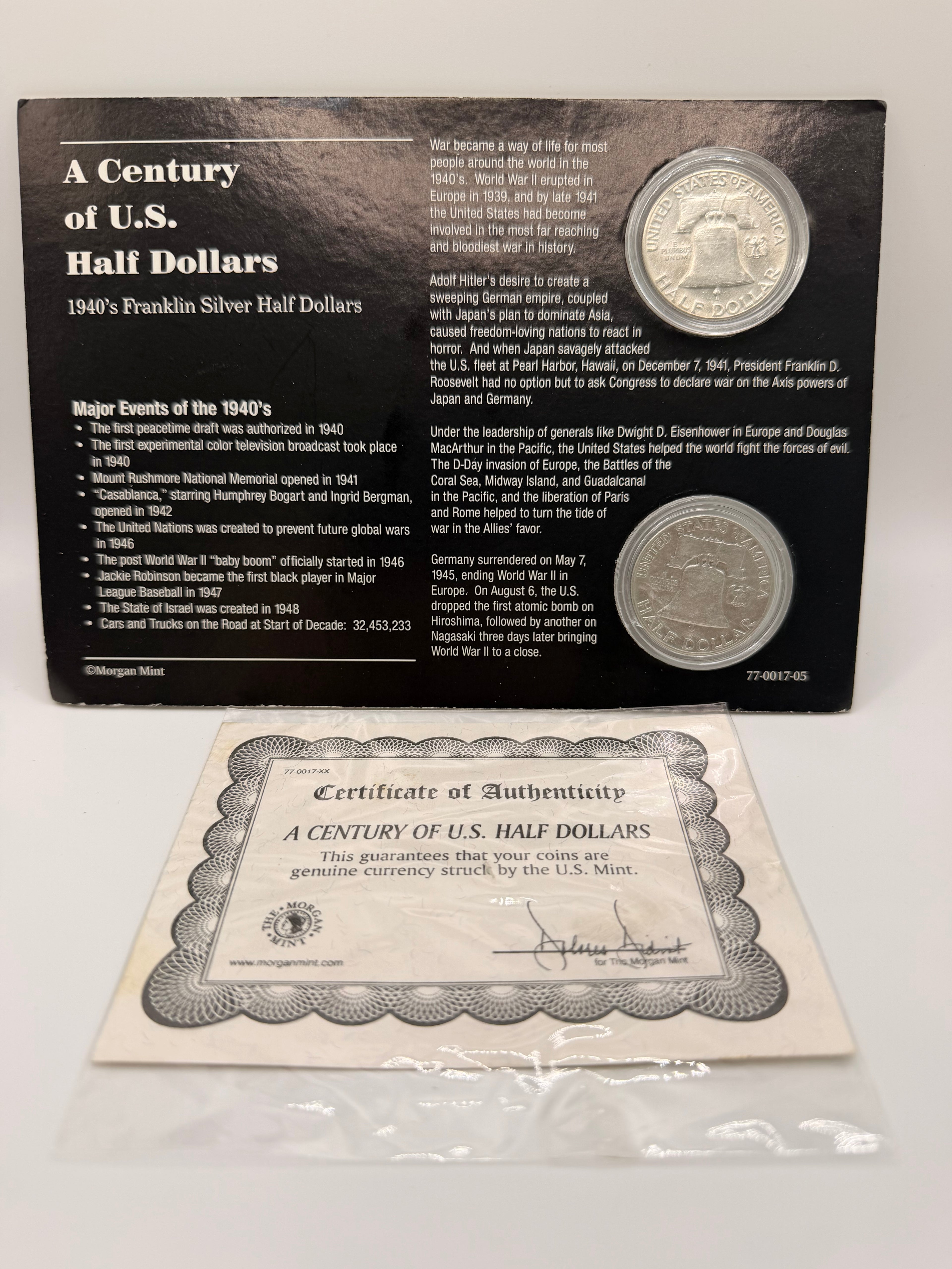 1940 US Franklin Silver Half Dollar – 90% Silver Coin