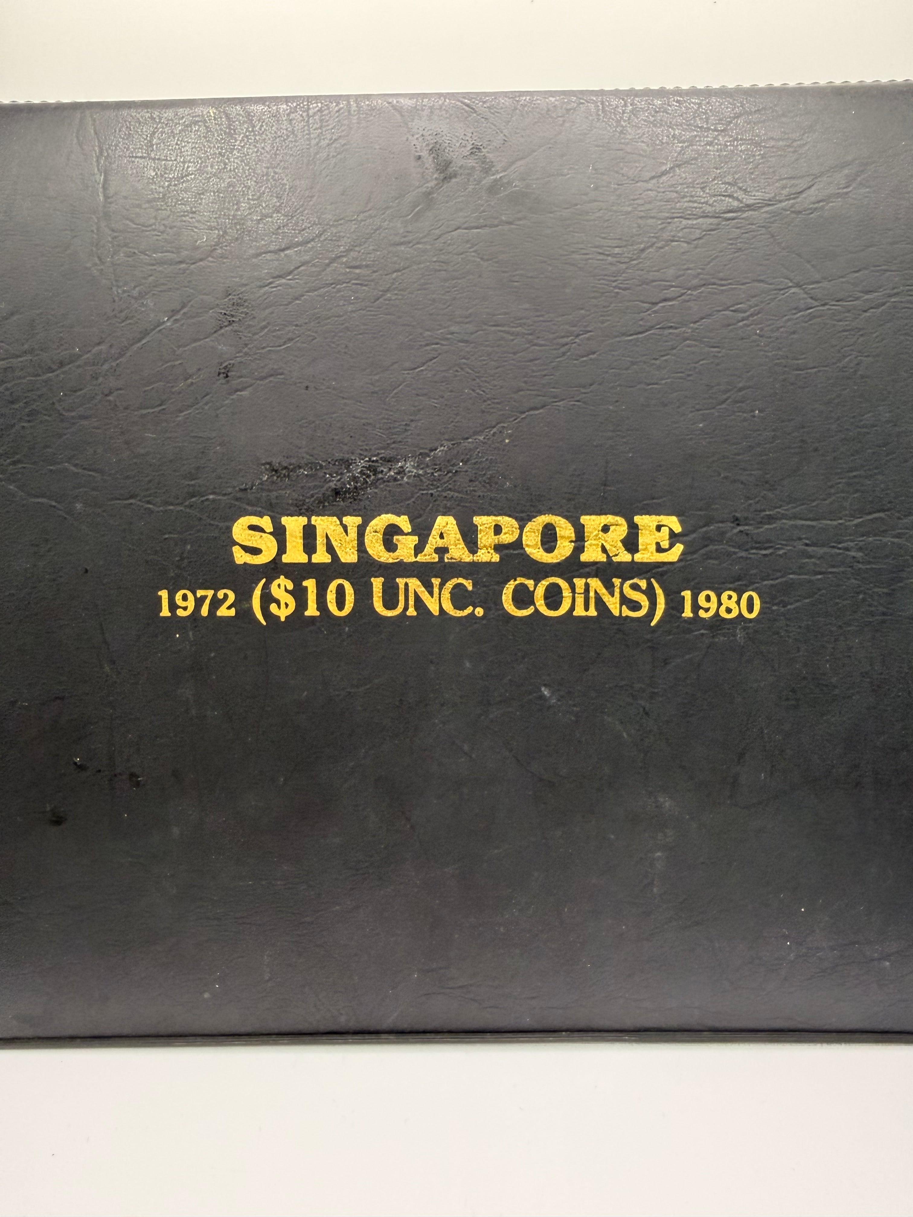 1972 - 1980 Singapore $10 UNC Silver Coin Set