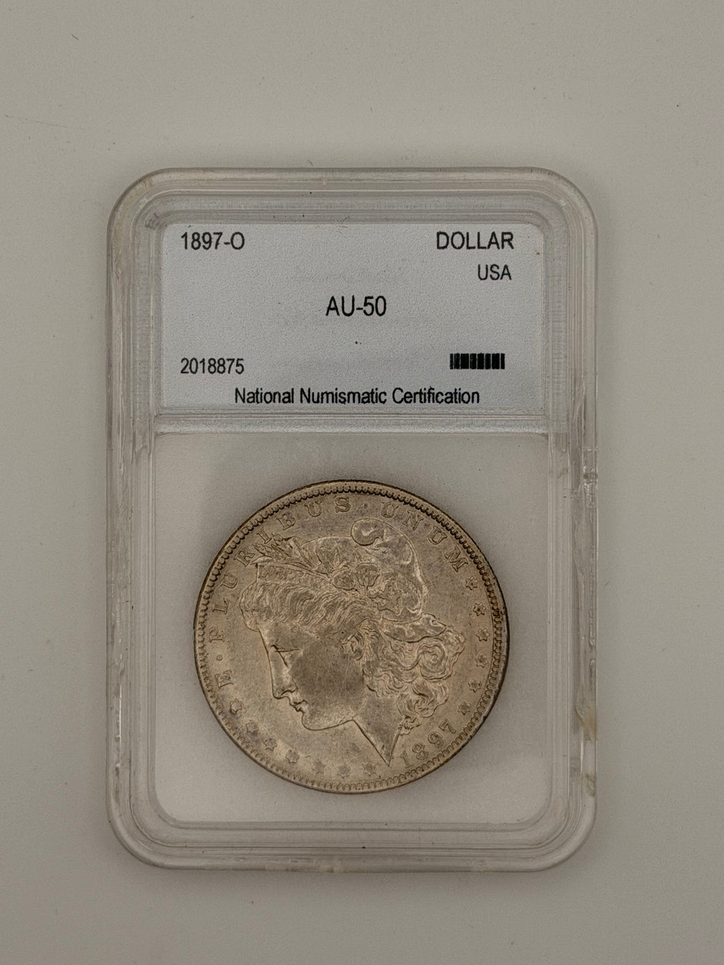 1897-O Morgan Silver Dollar AU50 — NNC Certified