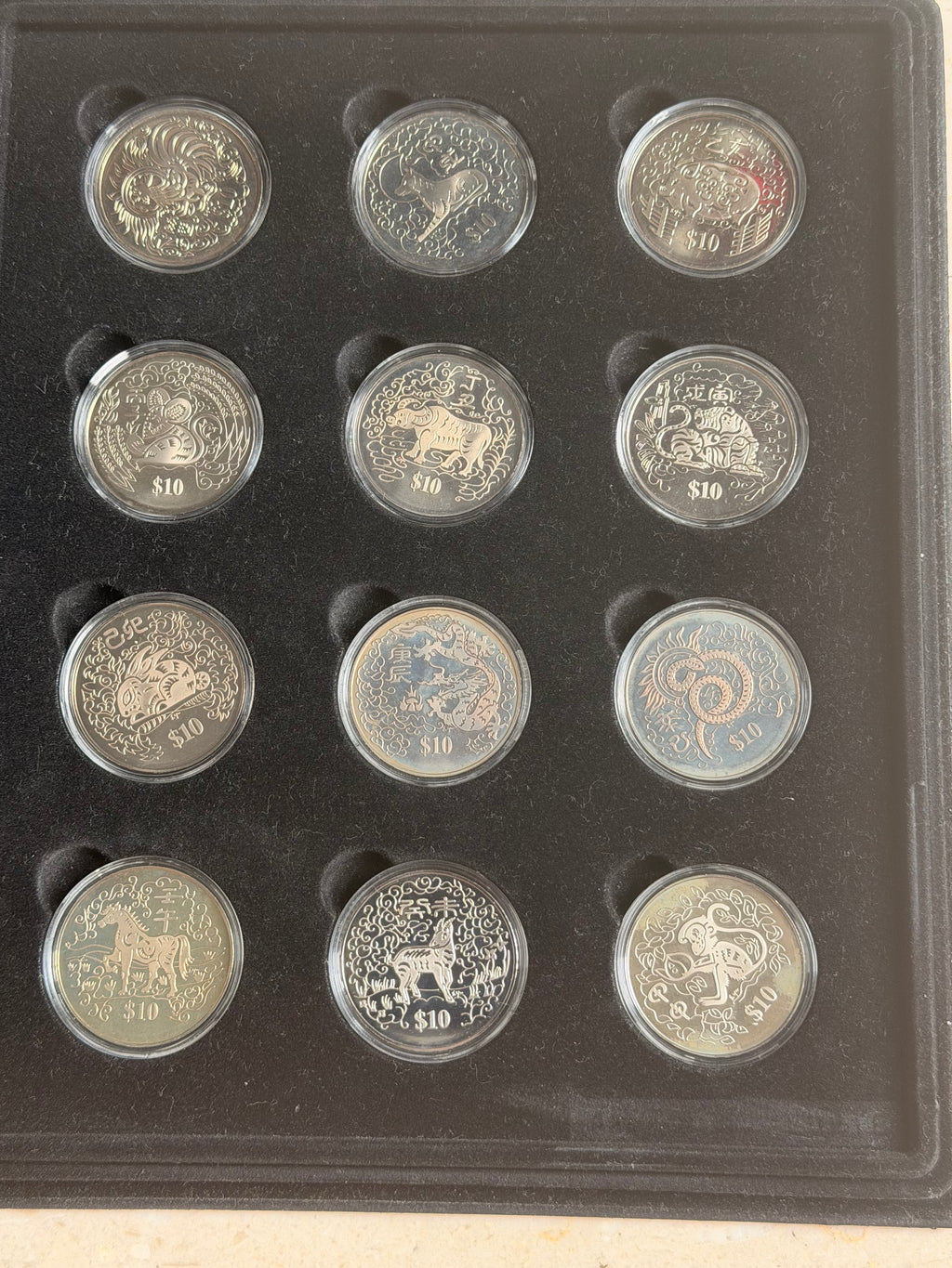 1993 - 2004 Singapore $10 Cupro-Nickel Proof-Like Coins (Second Series of Chinese Almanac Coins)