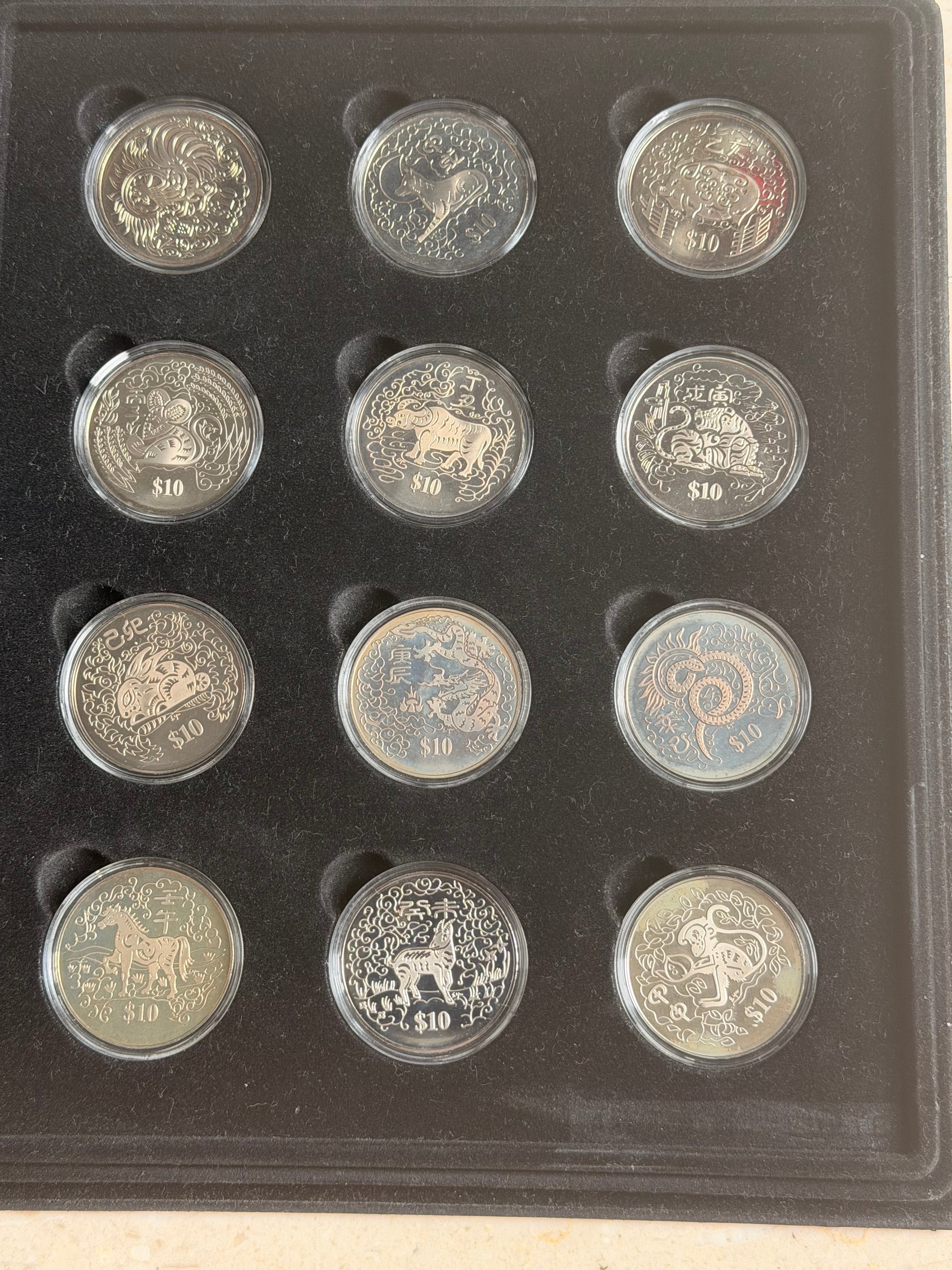 1993 - 2004 Singapore $10 Cupro-Nickel Proof-Like Coins (Second Series of Chinese Almanac Coins)