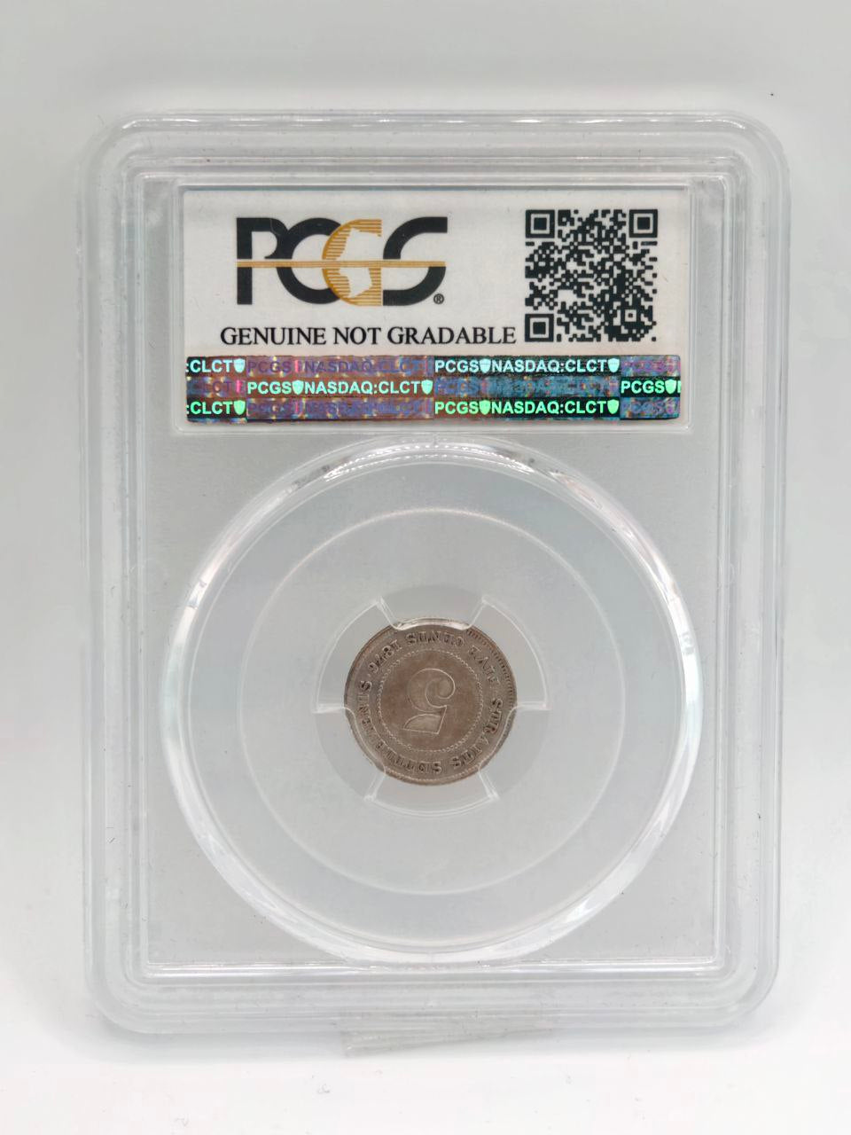 1876 - Straits 5 Cents PCGS
