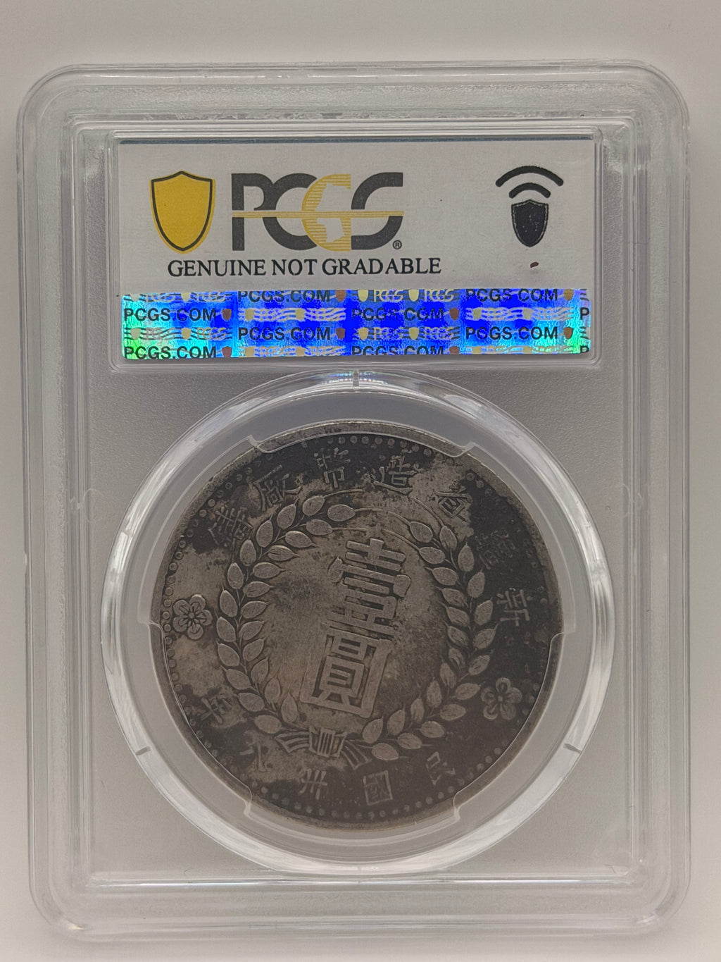 1949 China Sinkiang Genuine Environmental Damage XF Detail $1 Coin