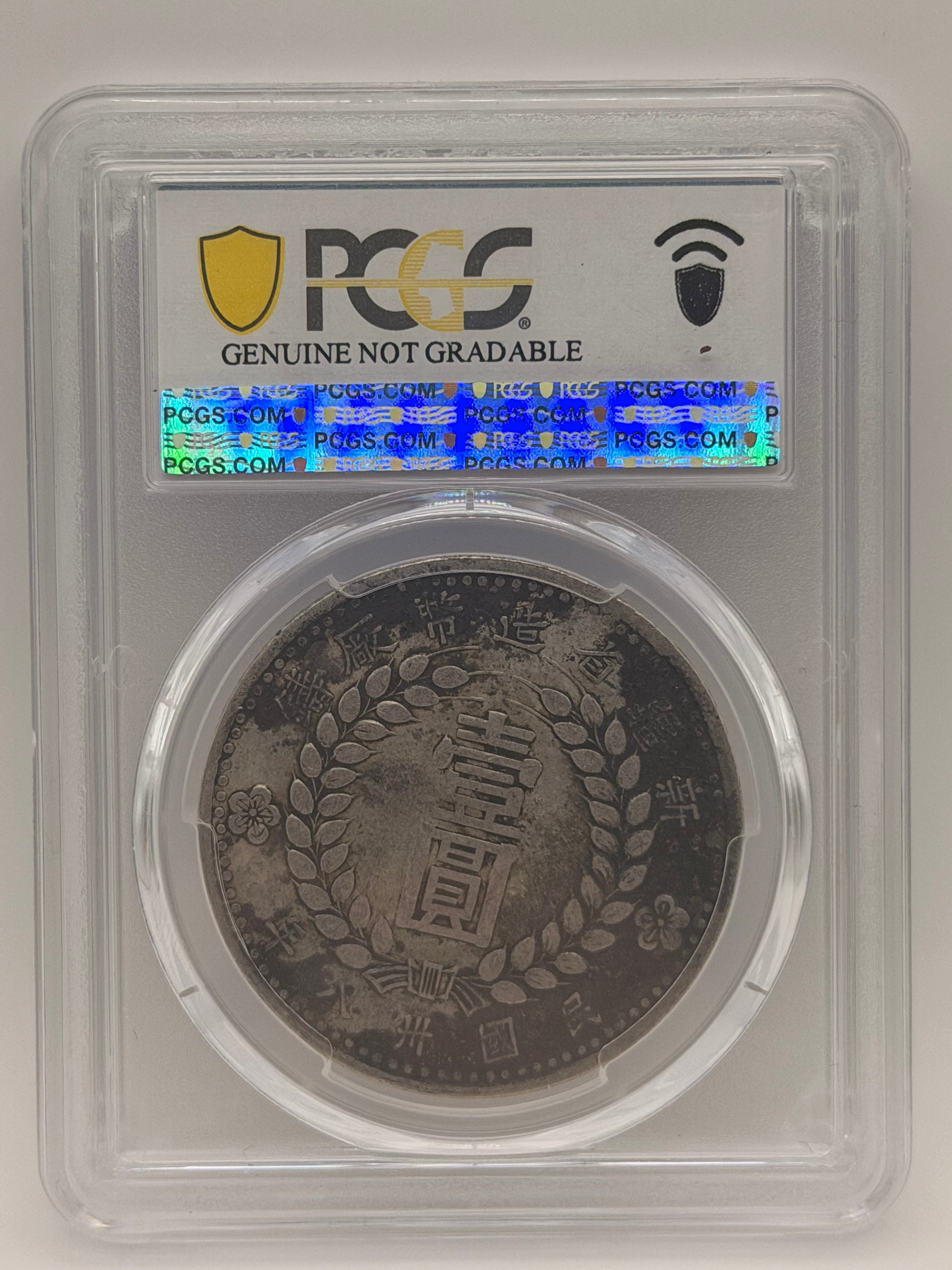 1949 China Sinkiang Genuine Environmental Damage XF Detail $1 Coin