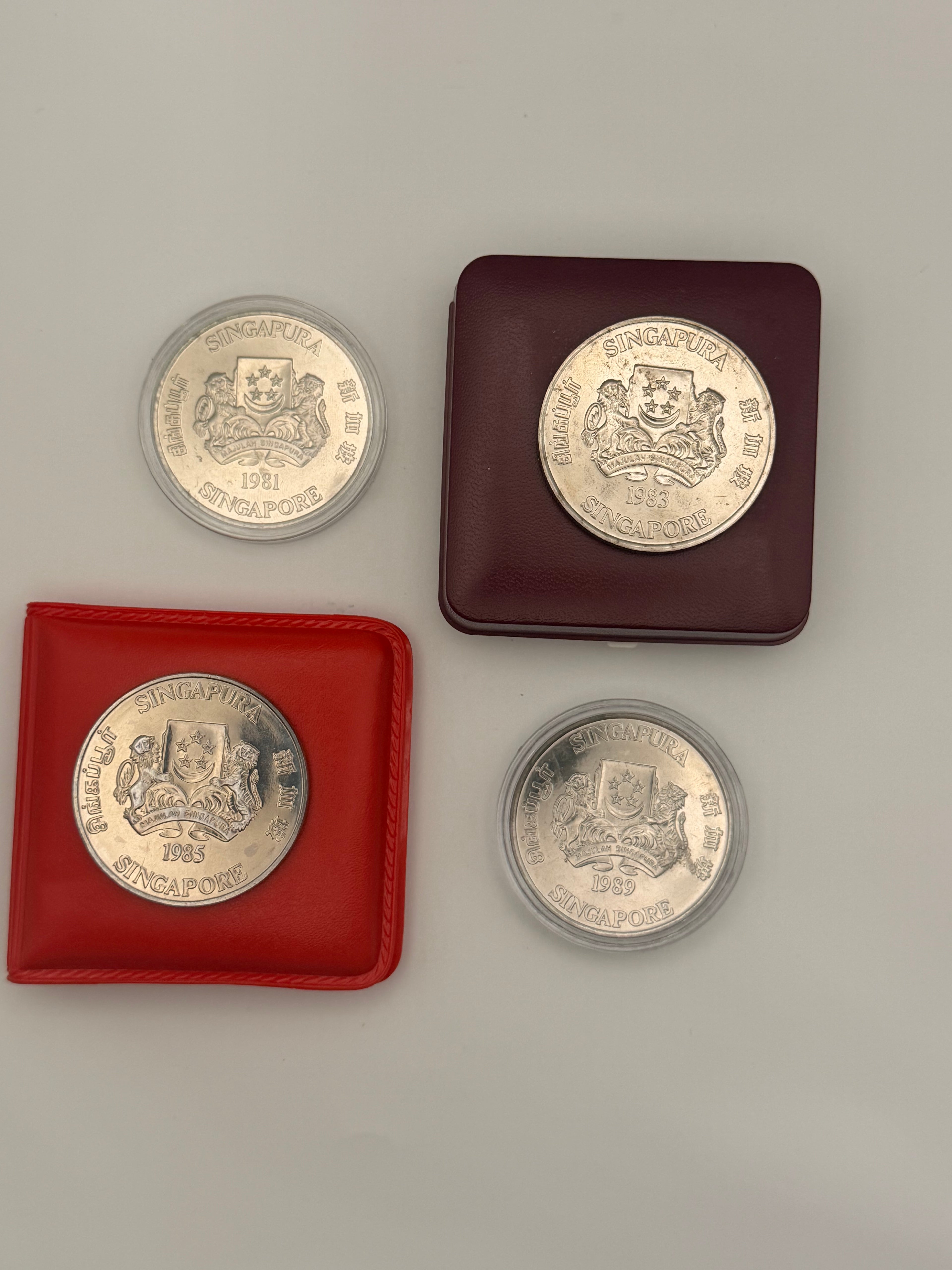 [Set of 4] 1981 - 1989 Singapore Lunar $10 Uncirculated Coins