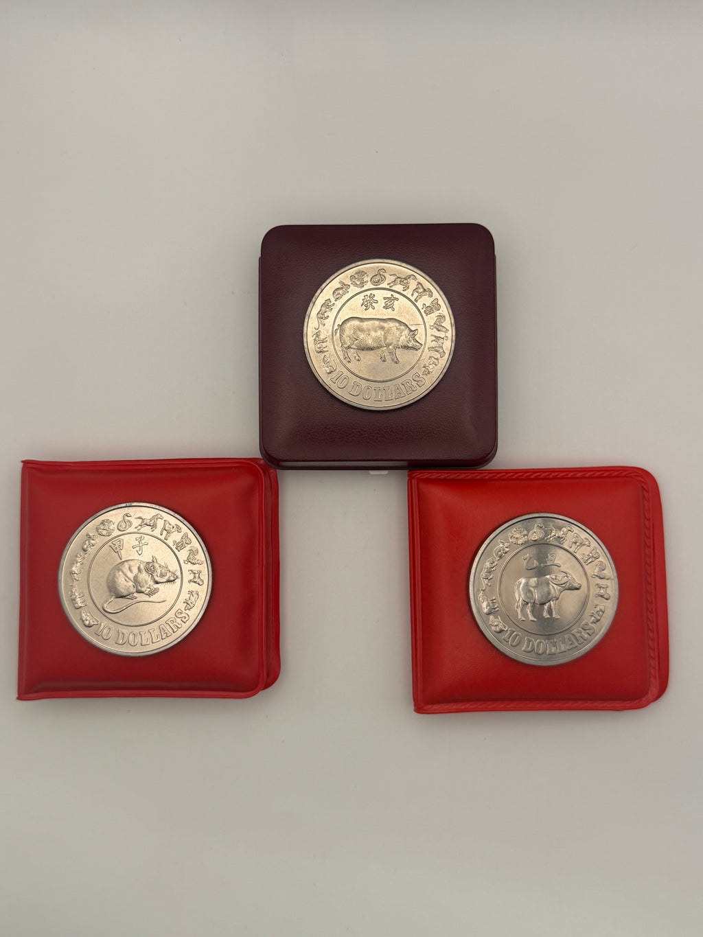[Set of 3] 1983 - 1985 Singapore Lunar $10 Uncirculated Coins