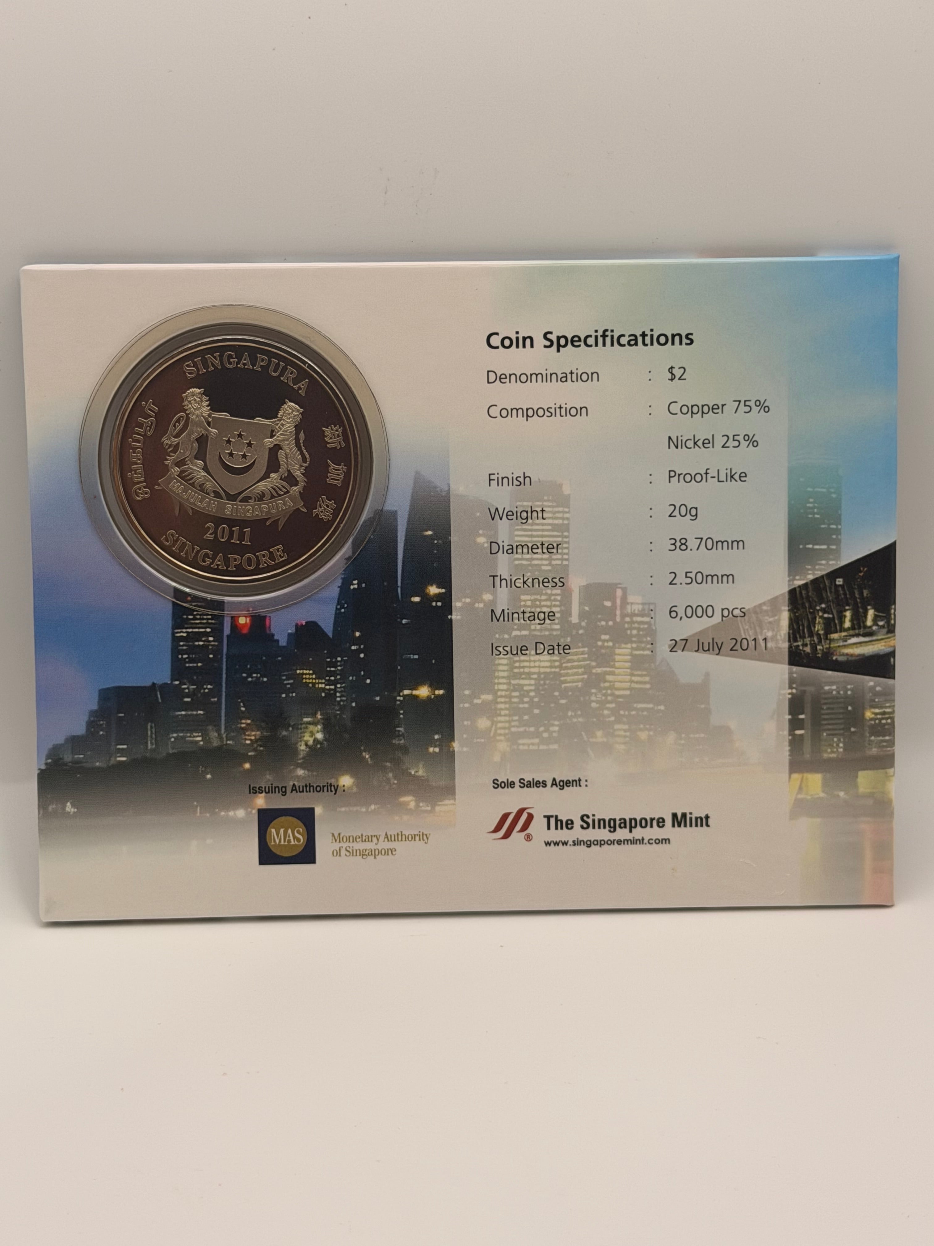 2011 Singapore NDP $2 Cupro Nickel Coin (46 Years of Independence)